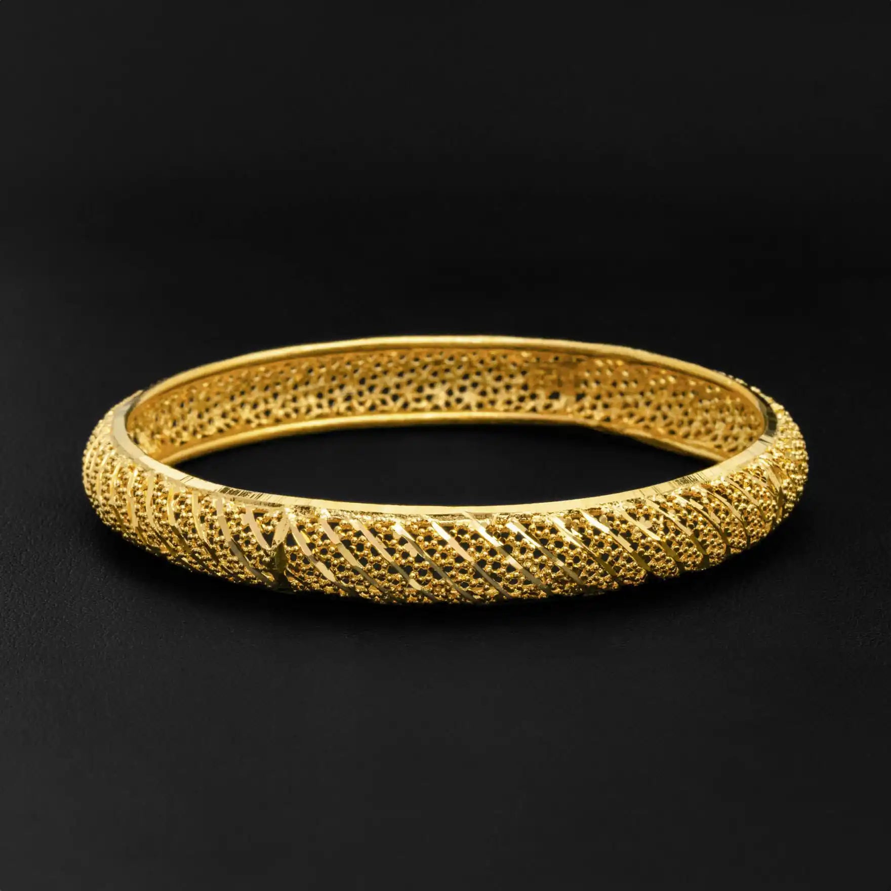 24ct Heavy Gold Layered French Bangle PGB1-022