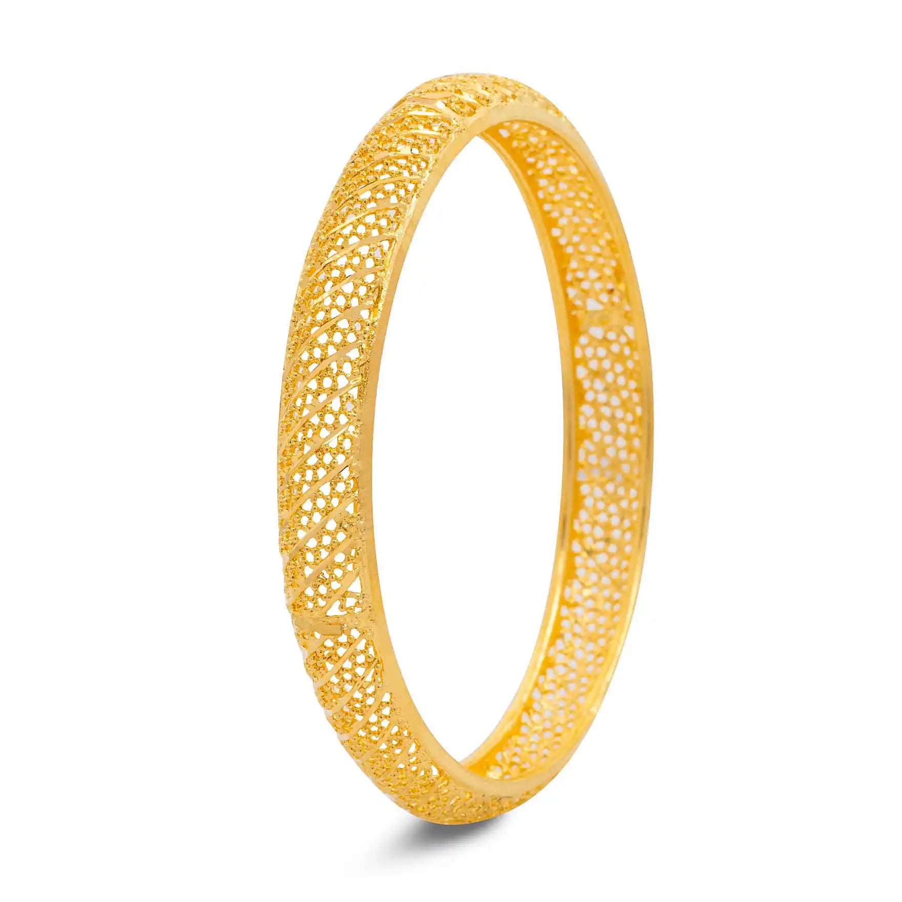 24ct Heavy Gold Layered French Bangle PGB1-022