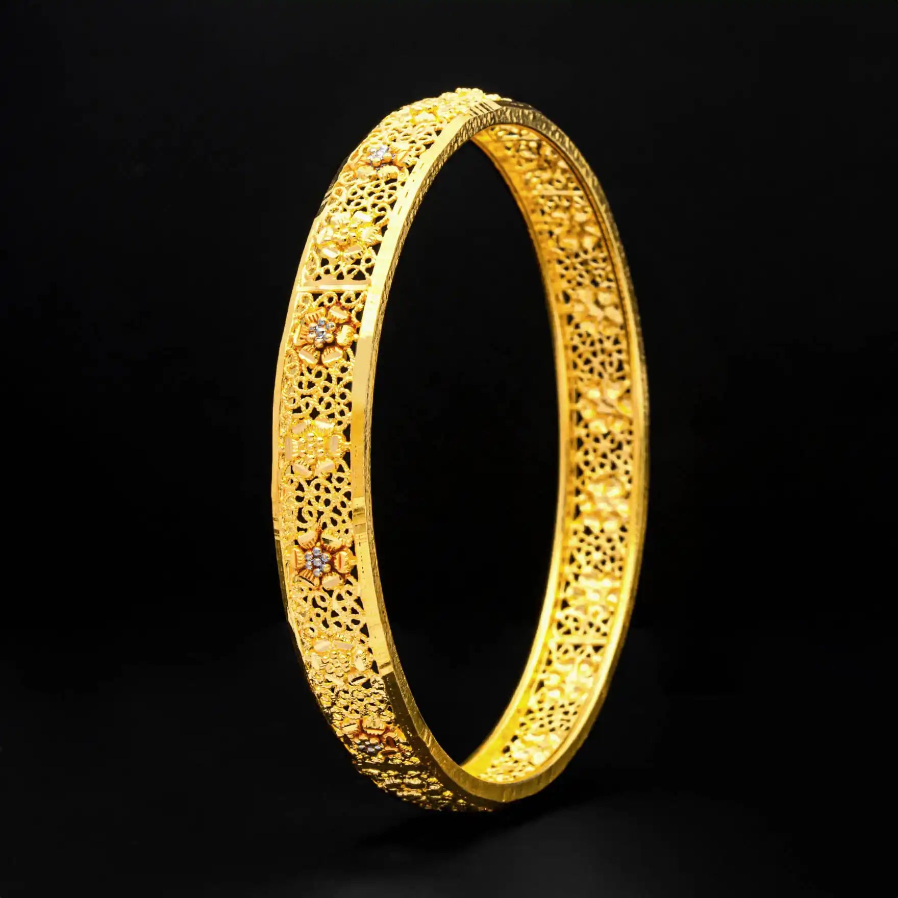 24ct Heavy Gold Layered Enamel Bangle PEB1-032