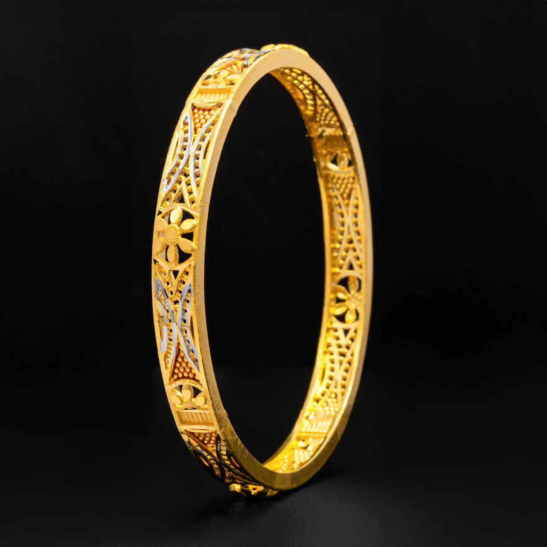 24ct Heavy Gold Layered Enamel Bangle PEB27-091