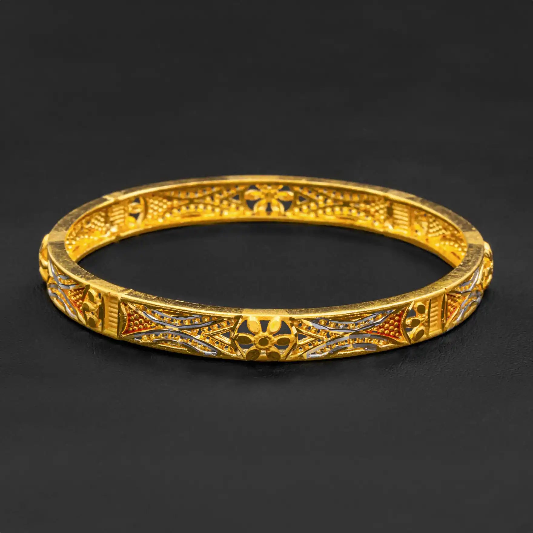 24ct Heavy Gold Layered Enamel Bangle PEB27-091
