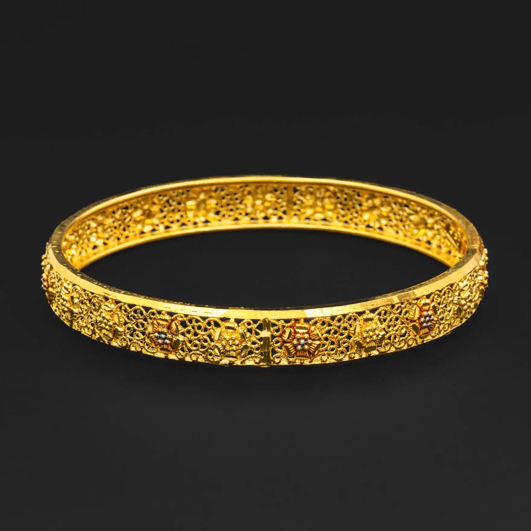 24ct Heavy Gold Layered Enamel Bangle PEB1-032