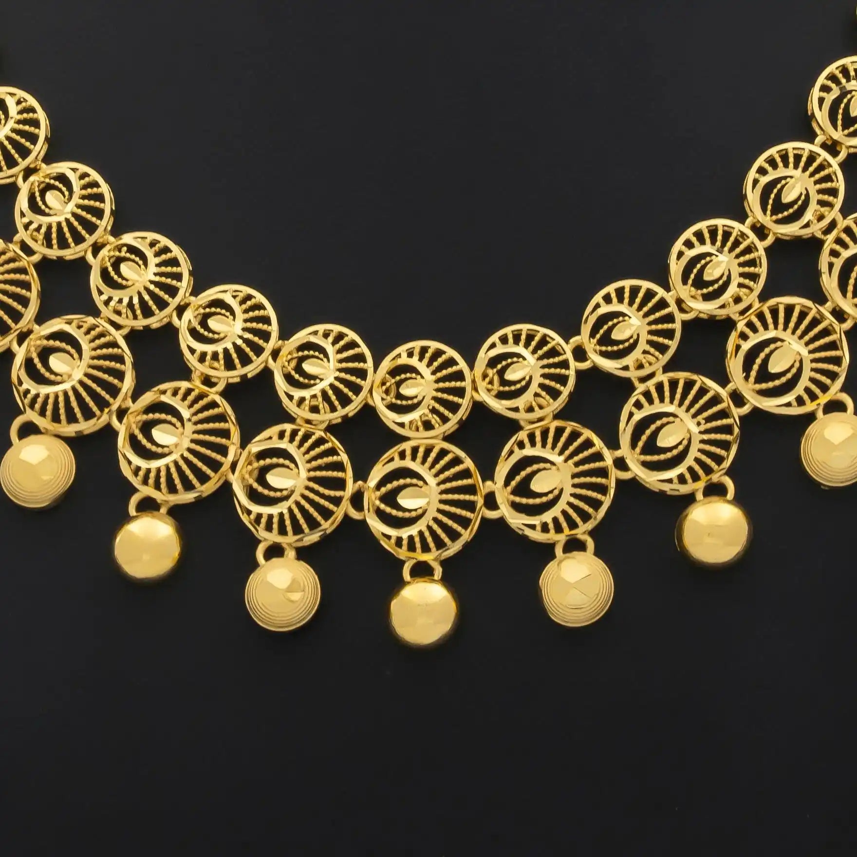 GOLDEN NECKLACE SHORT WITH GOLDEN STUD PGNS15-085, PGHST6-061