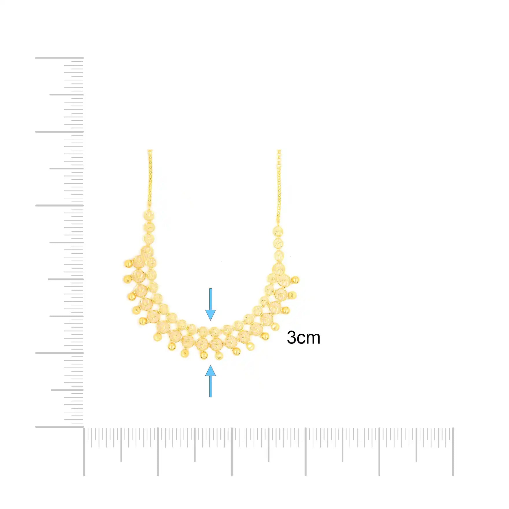 GOLDEN NECKLACE SHORT WITH GOLDEN STUD PGNS15-085, PGHST6-061
