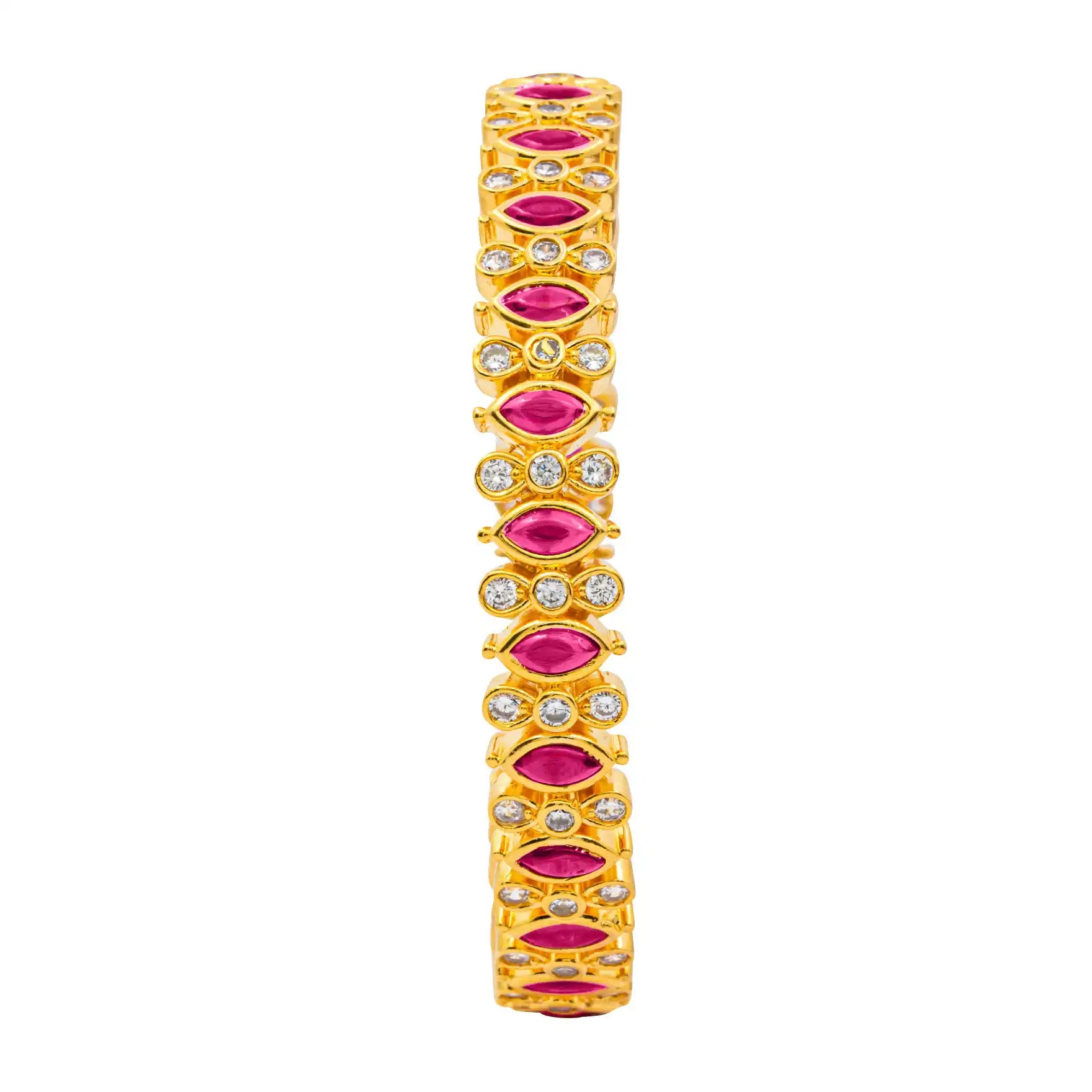 24ct Heavy Gold Layered Stone Bangle PSB9WR-004