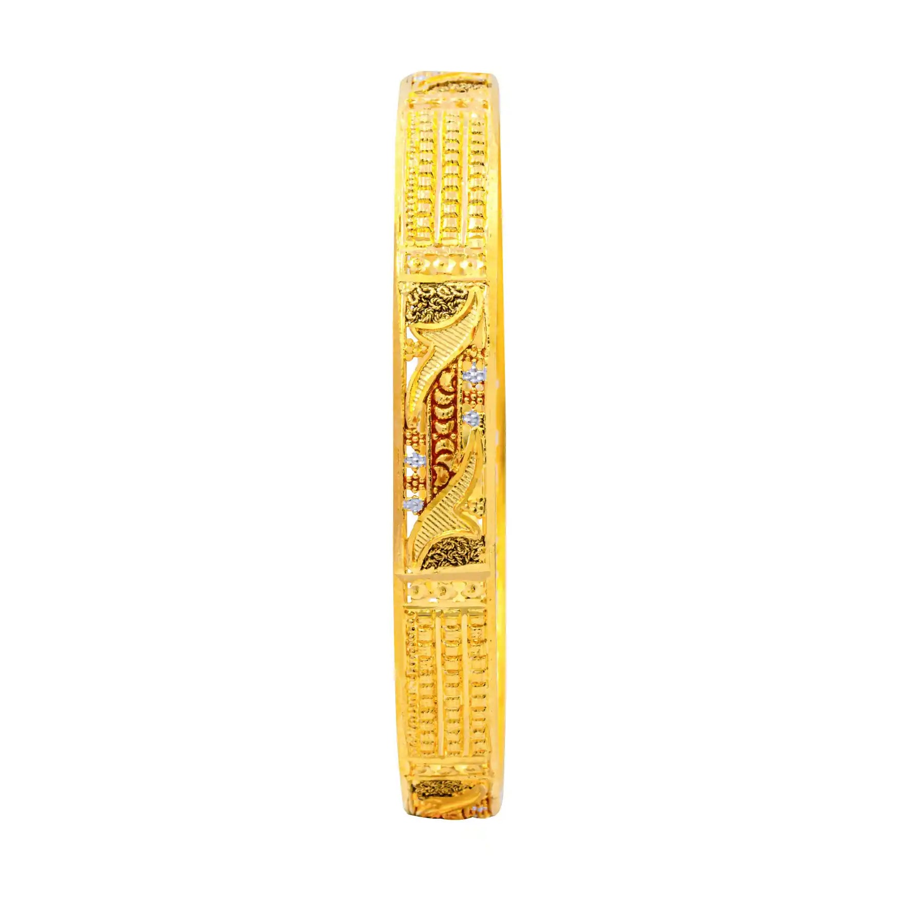 24ct Heavy Gold Layered Enamel Bangle PEB3-032