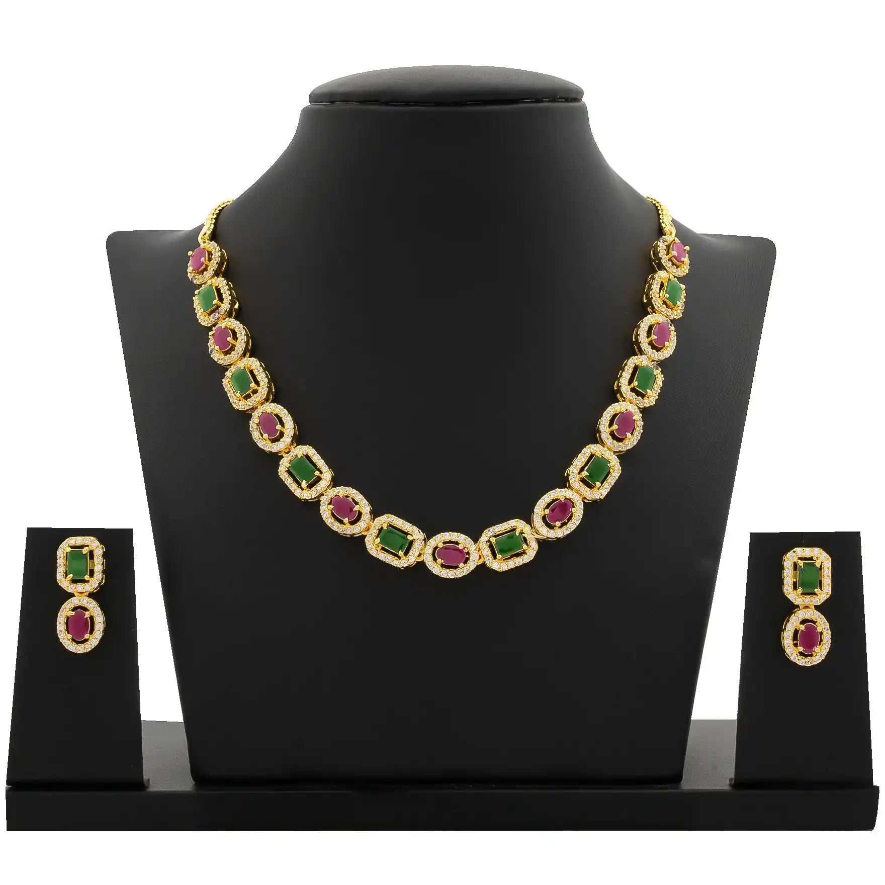 STONE NECKLACE LONG WITH GOLDEN STUD PSNS85WRG-036, PSHST74wRG-081