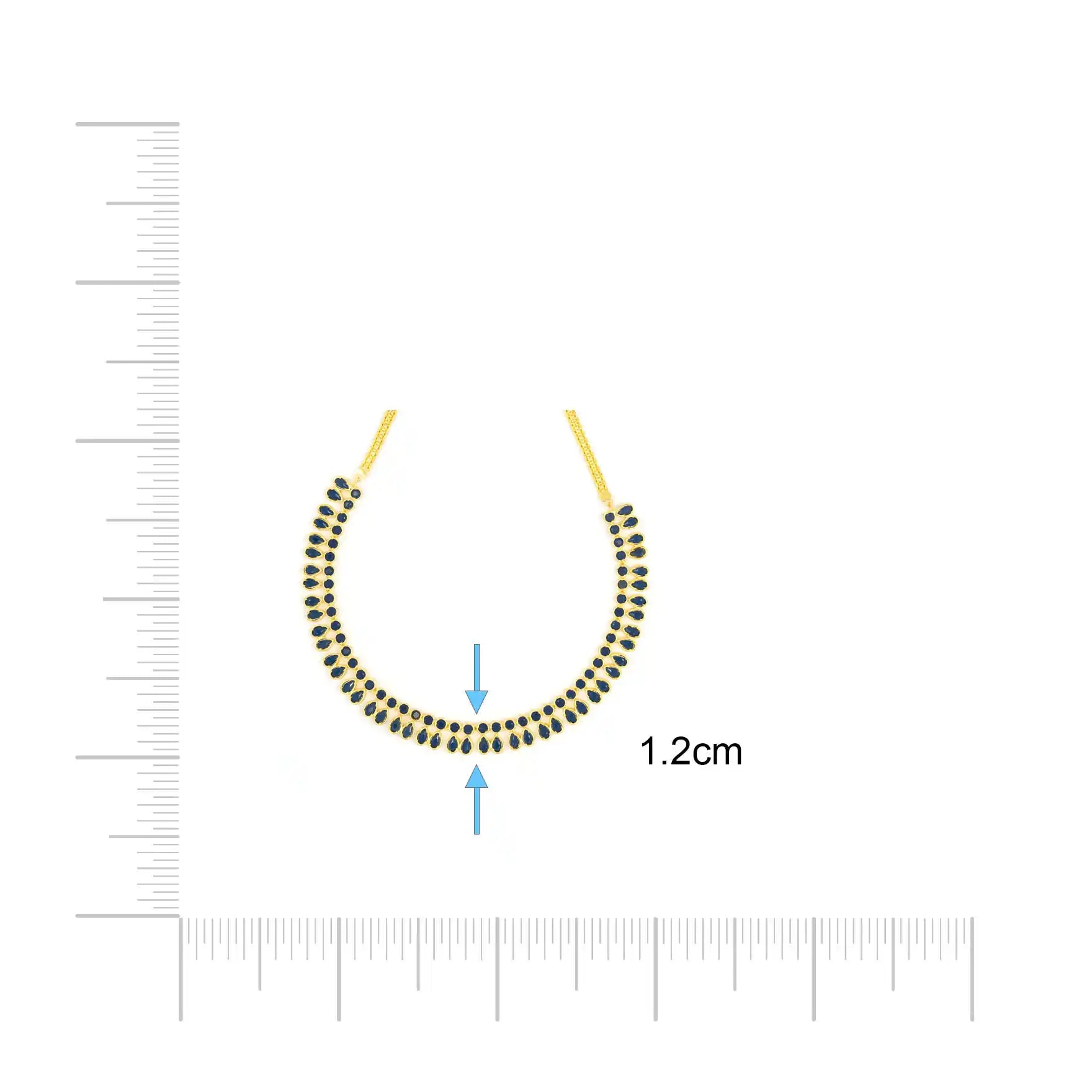 STONE NECKLACE LONG WITH GOLDEN STUD PSNS95BL-036, PSHST121BL-061