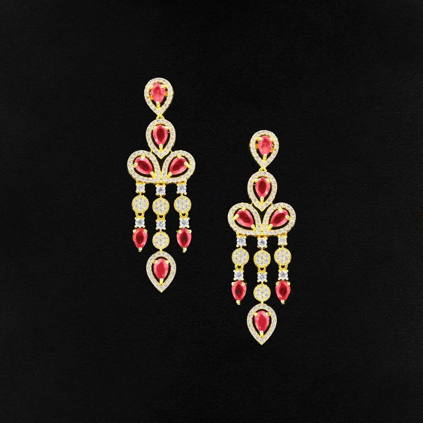 24ct Gold Layered Stone Necklace with stud PMSNS4WX-0021, PMSHST14WX-052