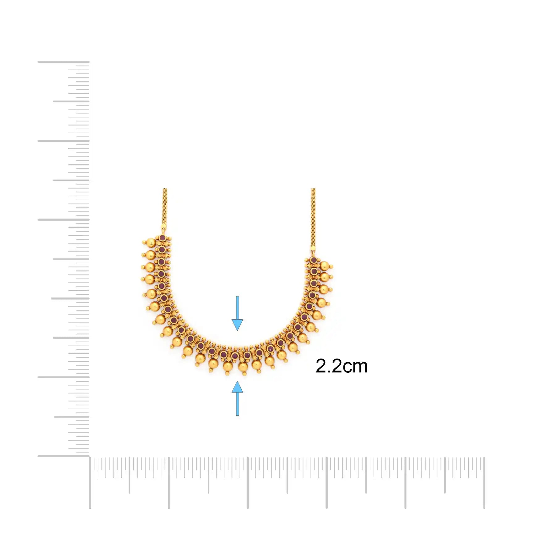 SRESHTA COLLECTION GERU NECKLACE WITH STUD PSGRNSSR106R-036, PSGRSTSR25R-041
