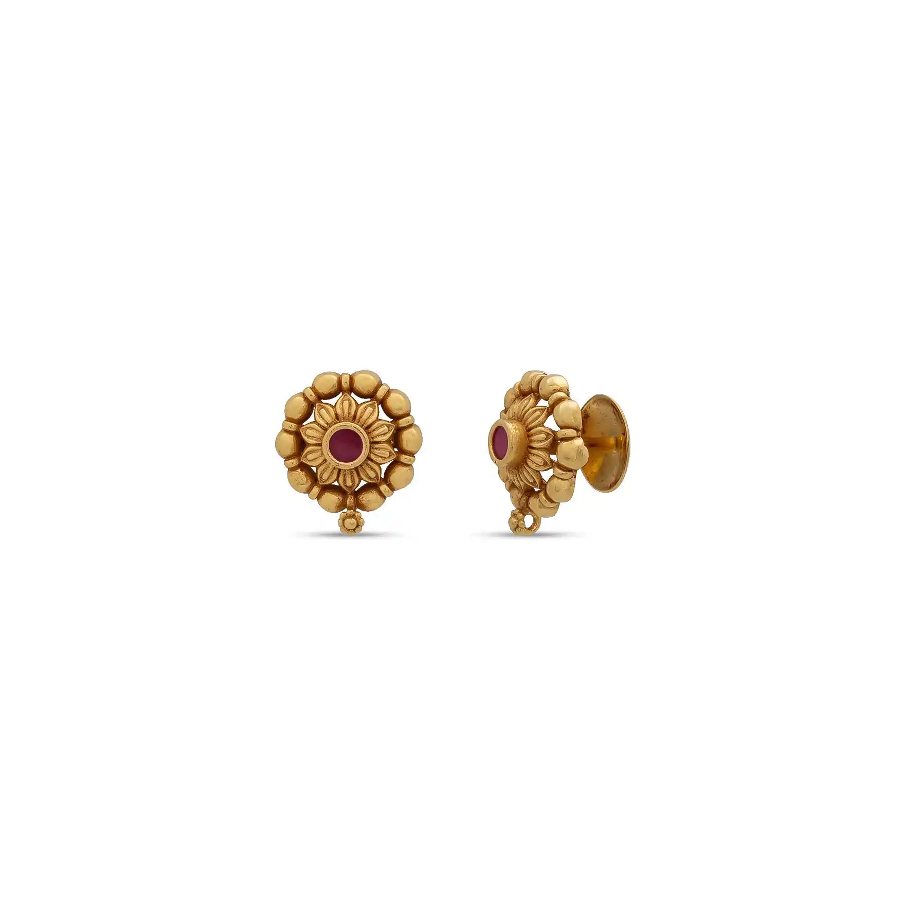 SRESHTA COLLECTION GERU NECKLACE WITH STUD PSGRNSSR106R-036, PSGRSTSR25R-041