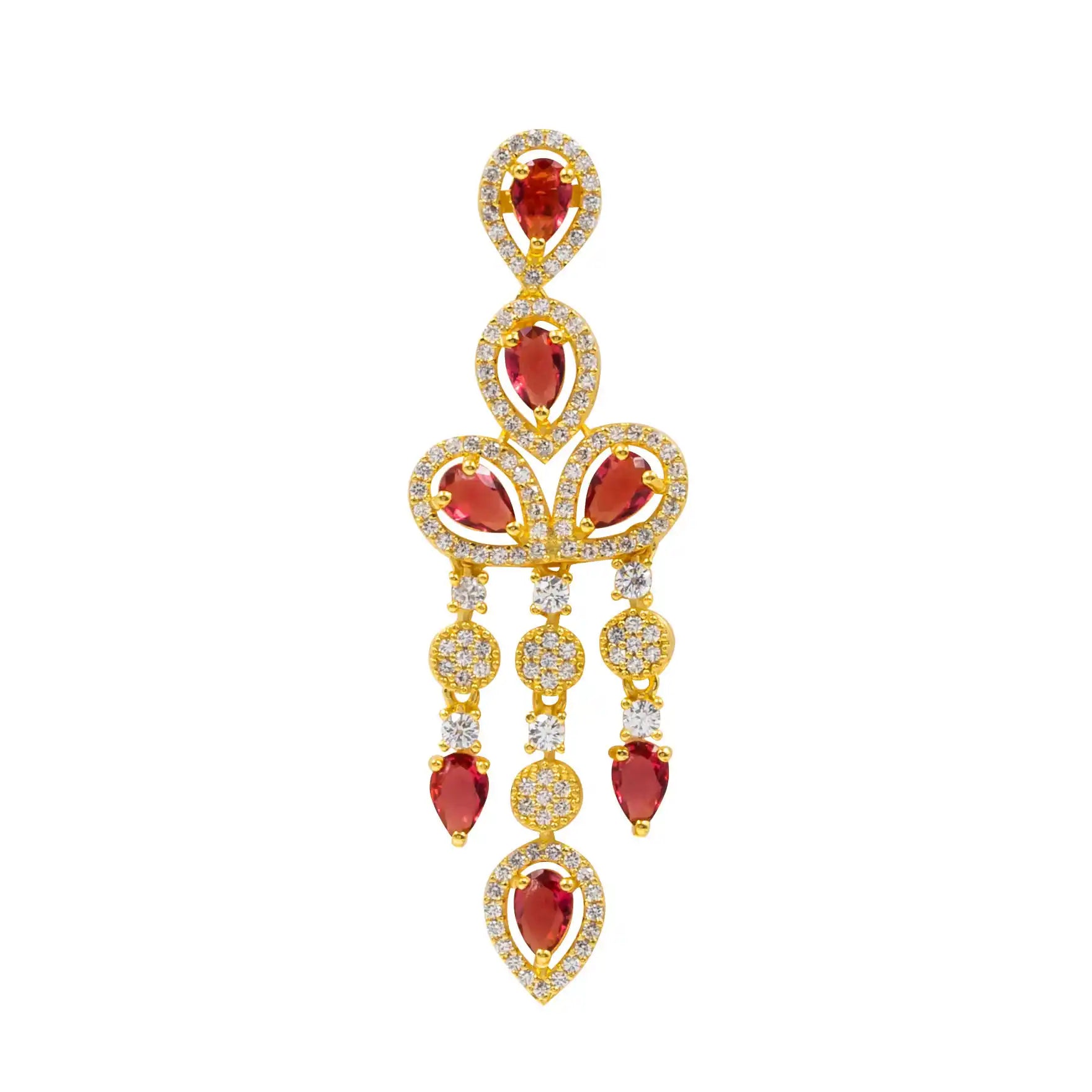 24ct Gold Layered Stone Necklace with stud PMSNS4WX-0021, PMSHST14WX-052