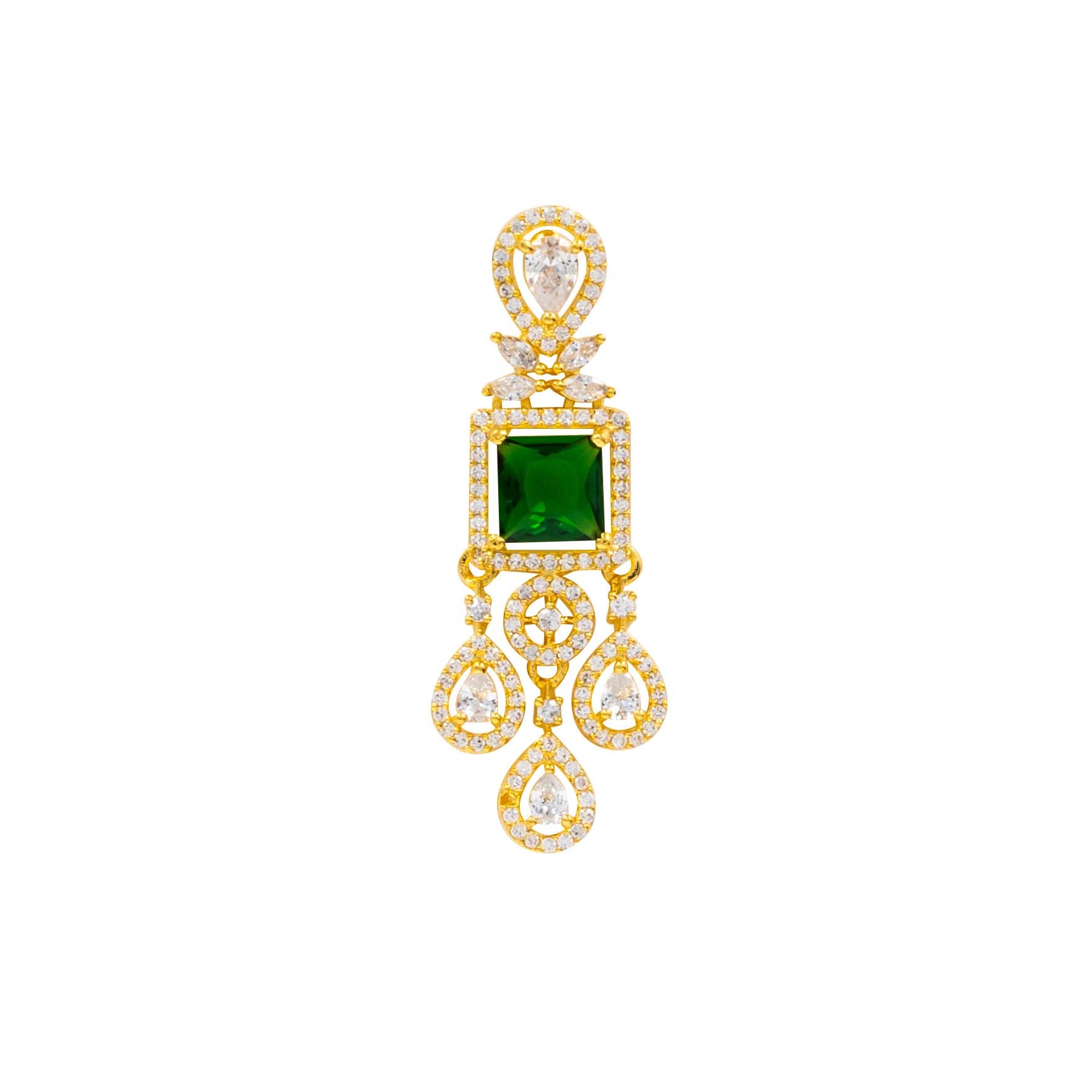 24ct Gold Layered Stone Necklace with stud PMSNS9WG-0021, PMSHST20WG-082