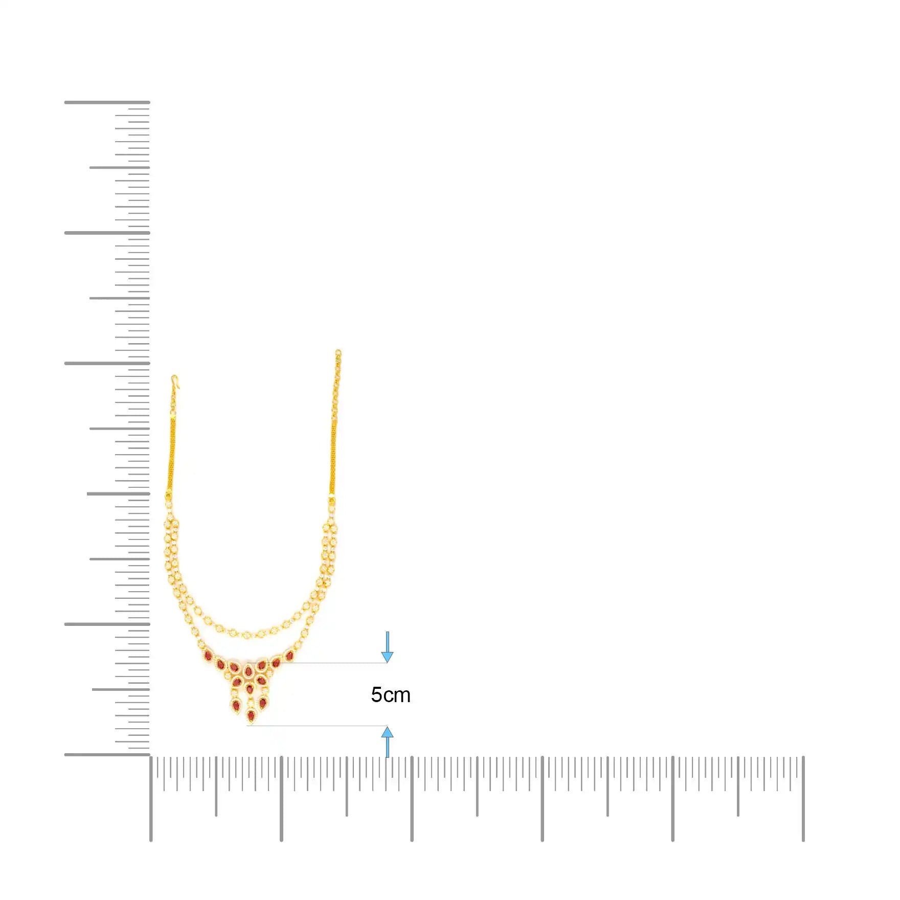 24ct Gold Layered Stone Necklace with stud PMSNS4WX-0021, PMSHST14WX-052