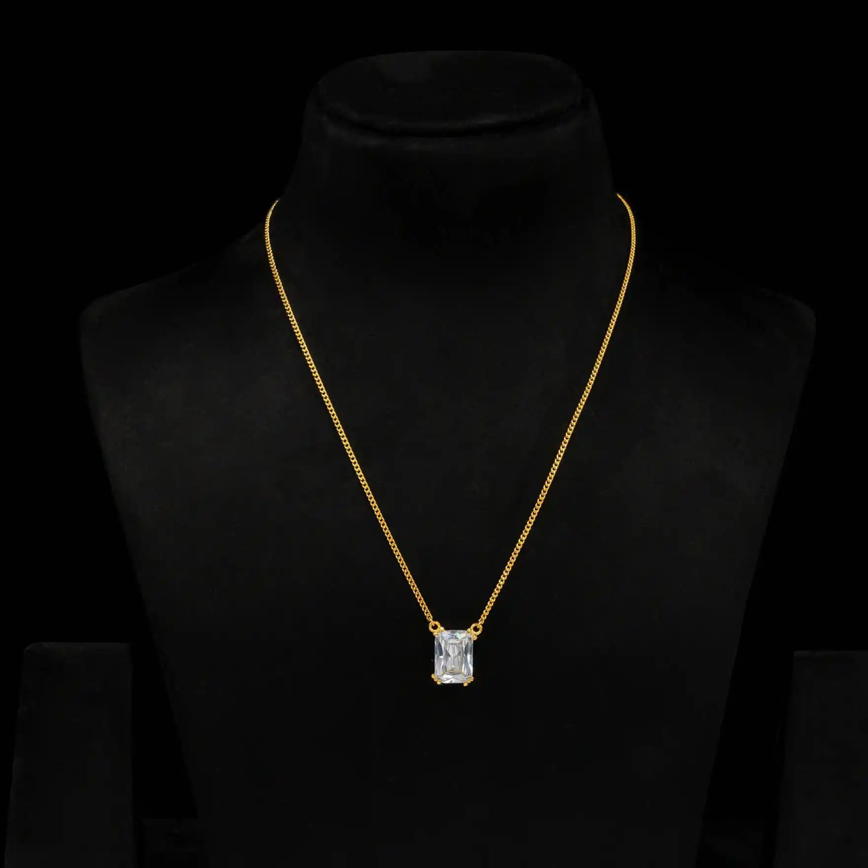 Square pendant Stone Necklace PSNS30W-003