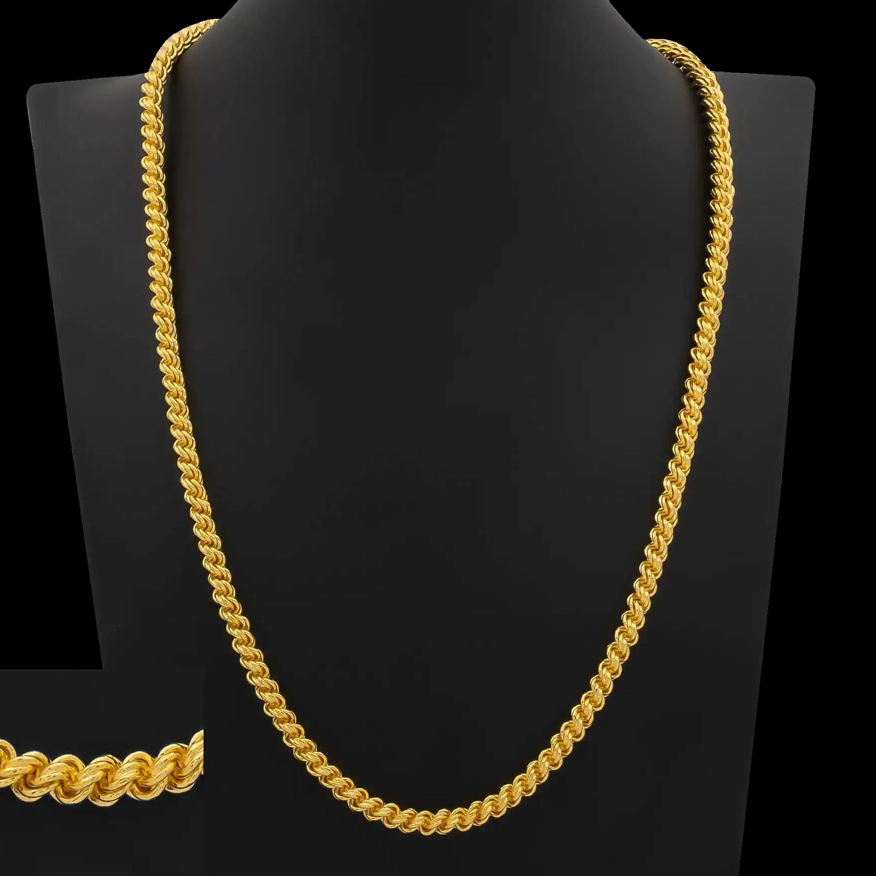 Wheat Twist Bold Chain Nadan Gold Layered