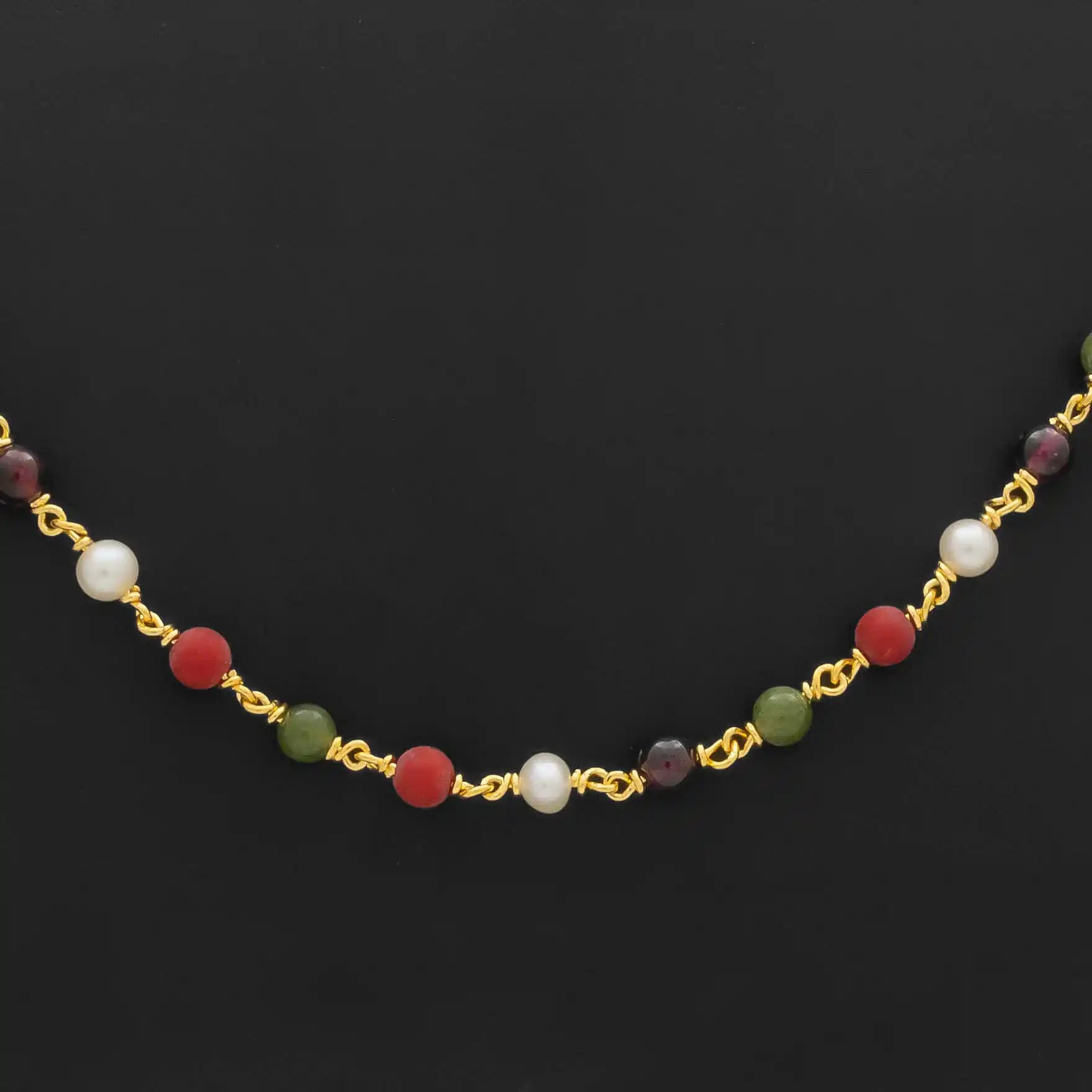 Coral/Pearl Stone Chain  PSC2-044