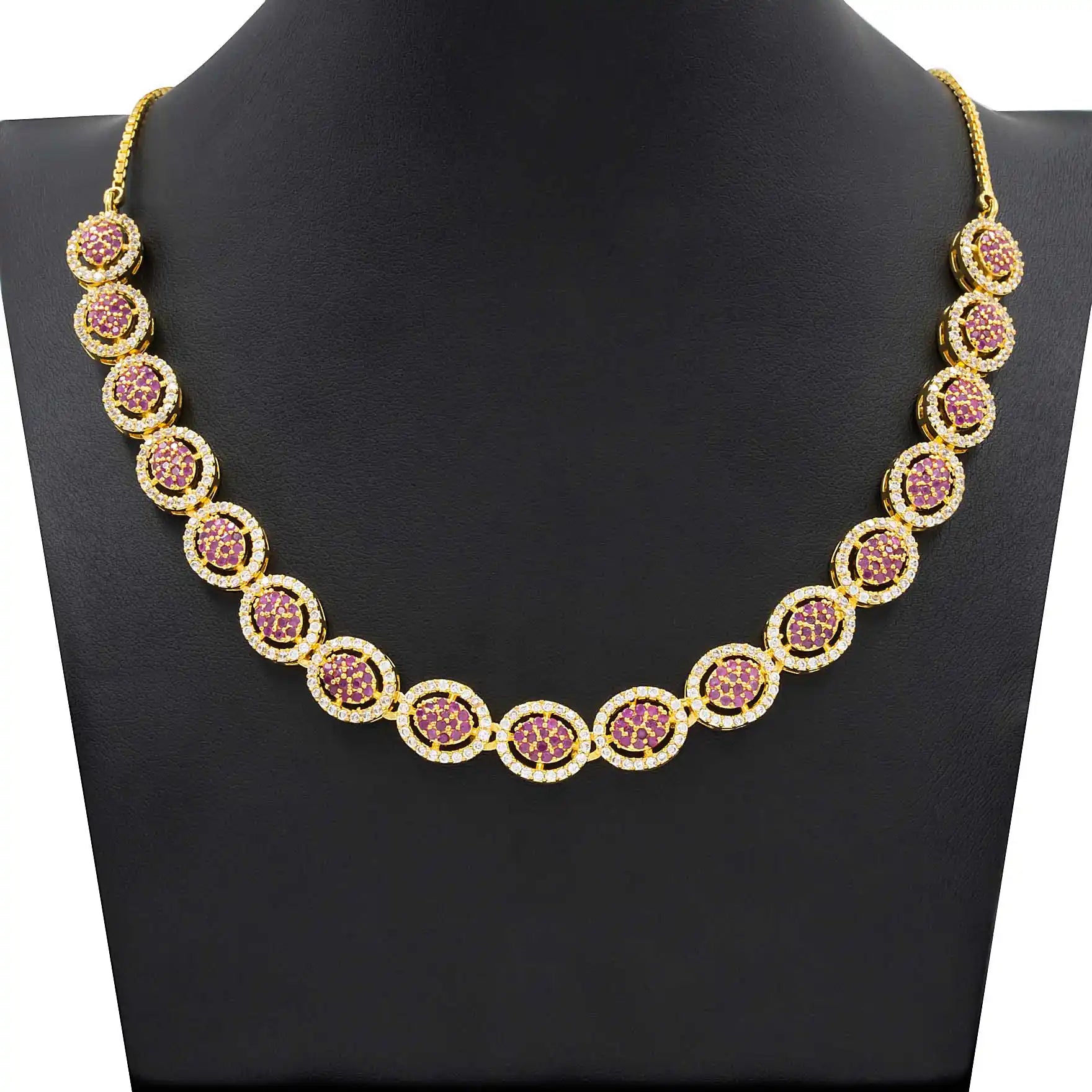 PREMIUM STONE NECKLACE SHORT WITH STUD  PMSNS11WR-009, PMSHST21WR-022