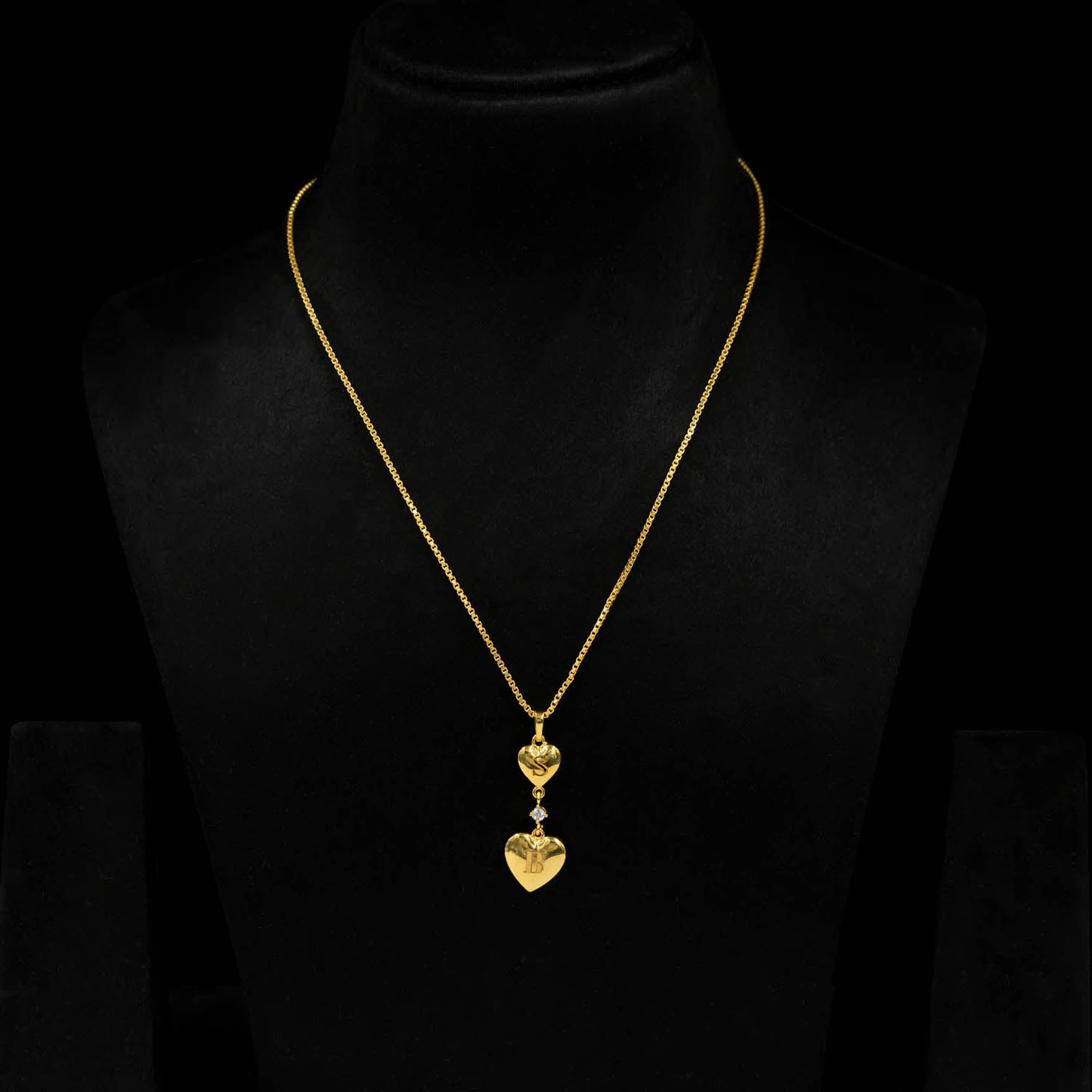 Heart-Shaped Gold Layered Necklace at Parakkat Jewels
