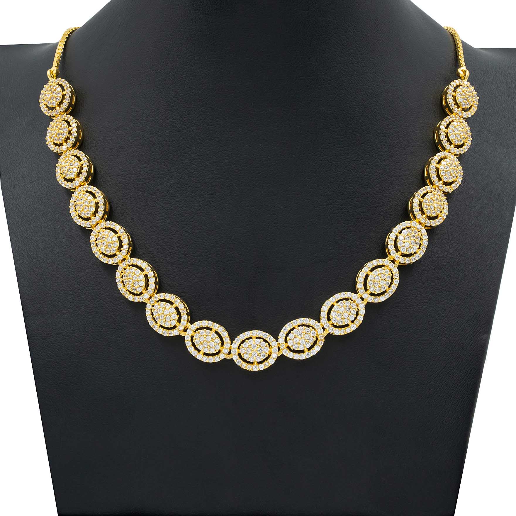 PREMIUM STONE NECKLACE SHORT WITH STUD  PMSNS11W-009, PMSHST21W-022