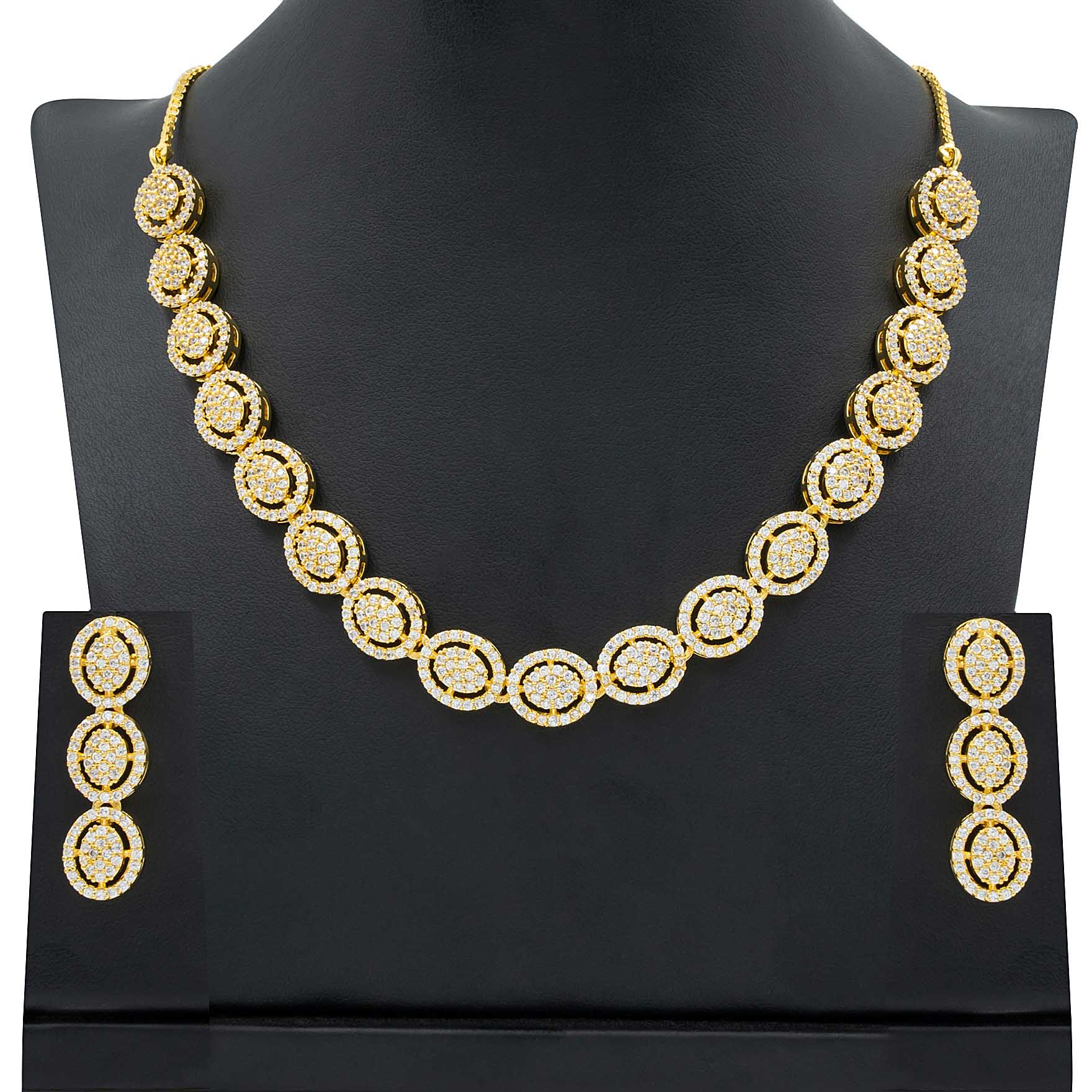 PREMIUM STONE NECKLACE SHORT WITH STUD  PMSNS11W-009, PMSHST21W-022