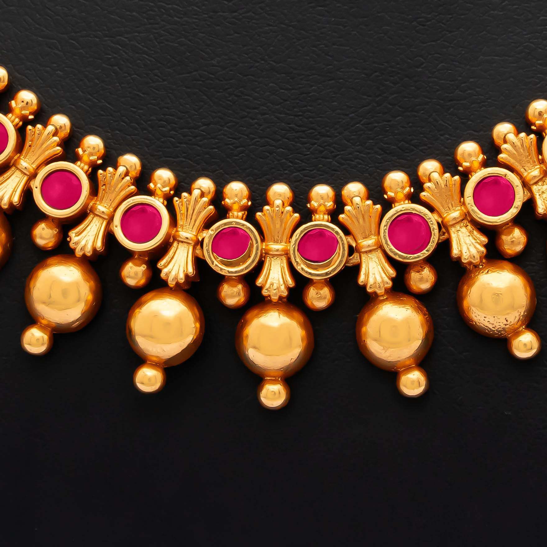 SRESHTA COLLECTION GERU NECKLACE WITH STUD PSGRNSSR106-036, PSGRSTSR25R-041