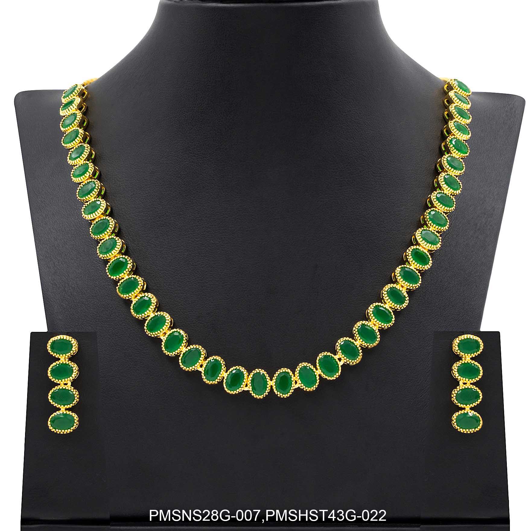 Stone Necklace with Stud PMSNS28G-007,PMSHST43G-022