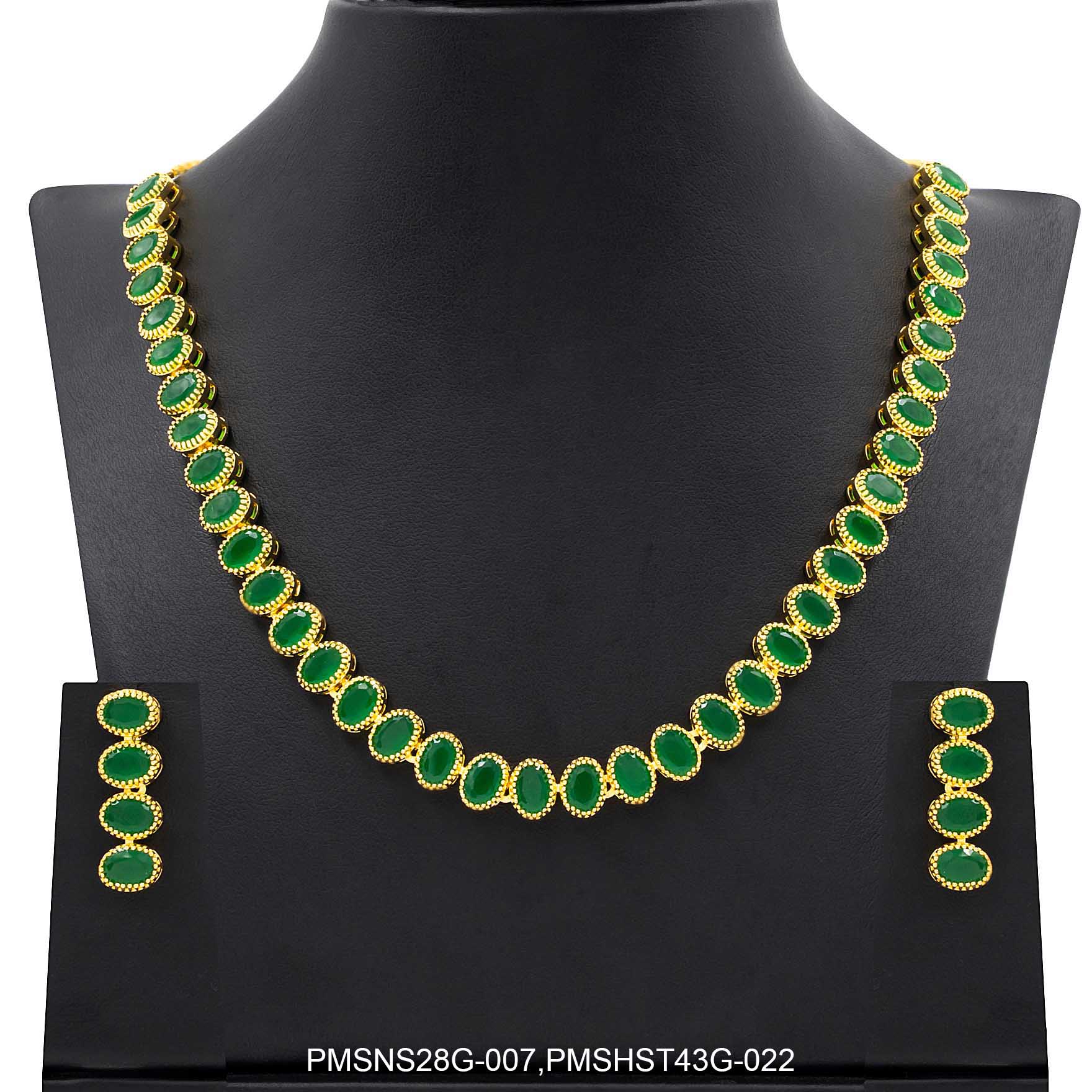 Stone Necklace with Stud  PMSNS28G-007,PMSHST43G-022