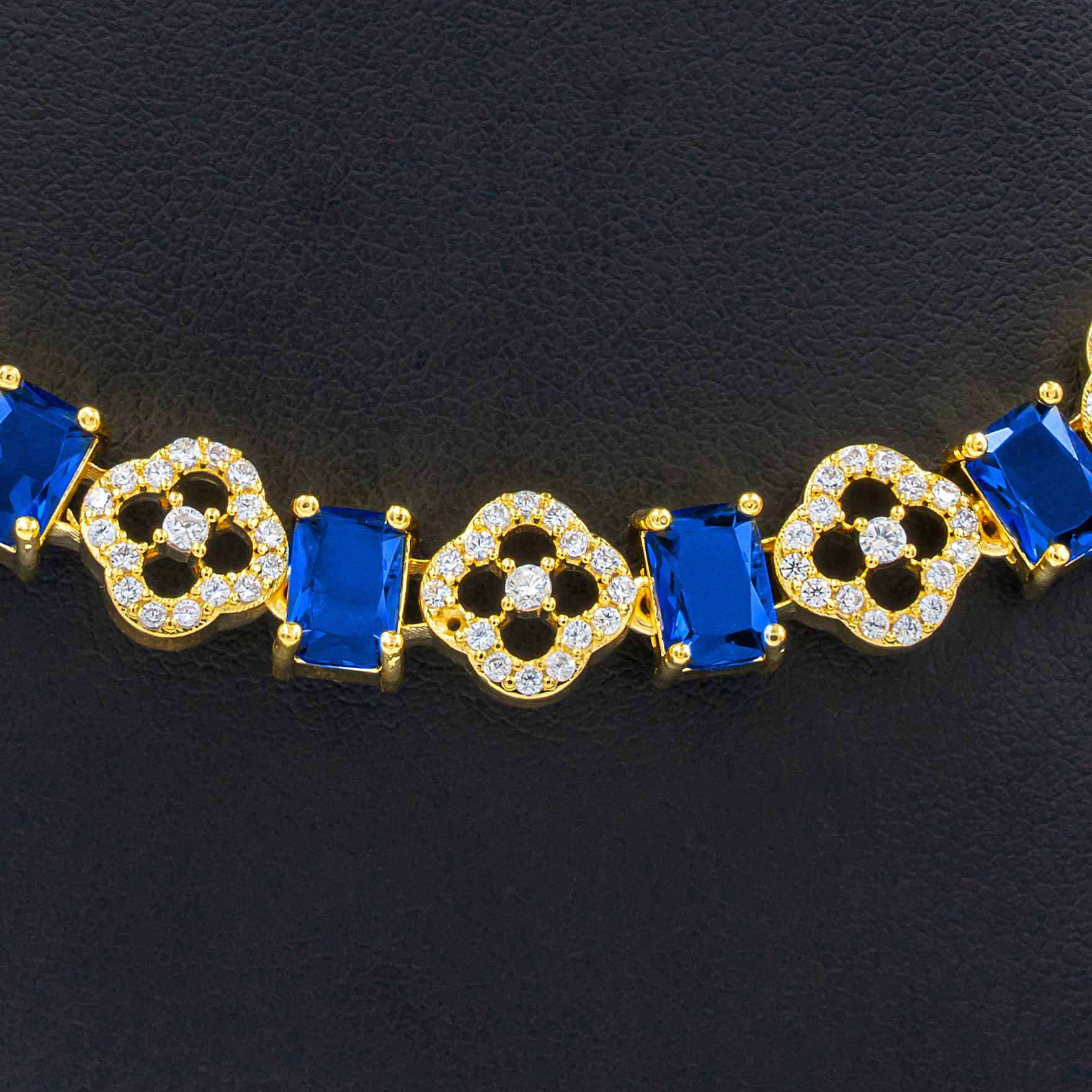 Stone Necklace with Stud PMSNS23WBL-007,PMSHST40WBL-052