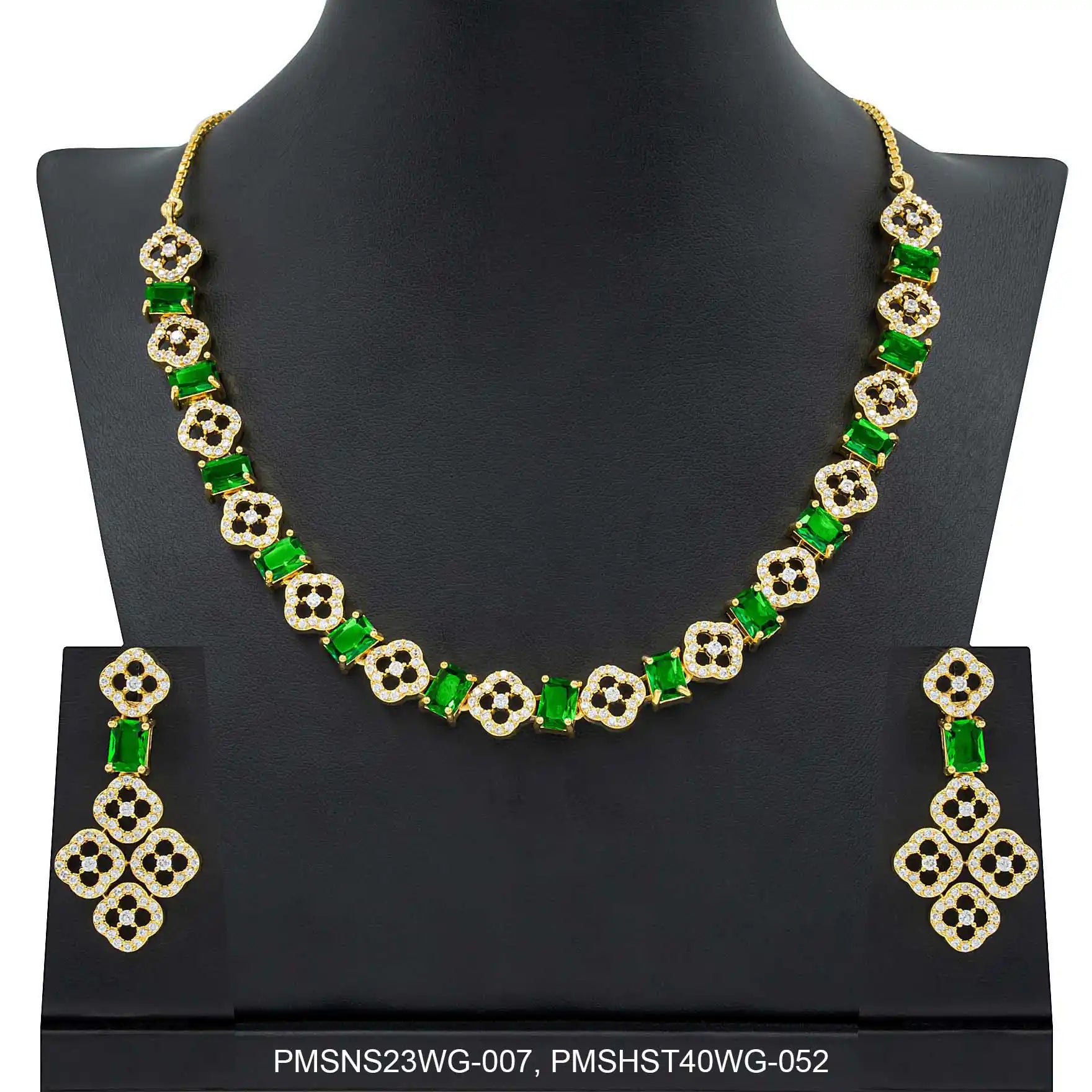 Stone Necklace with Stud PMSNS23WG-007, PMSHST40WG-052