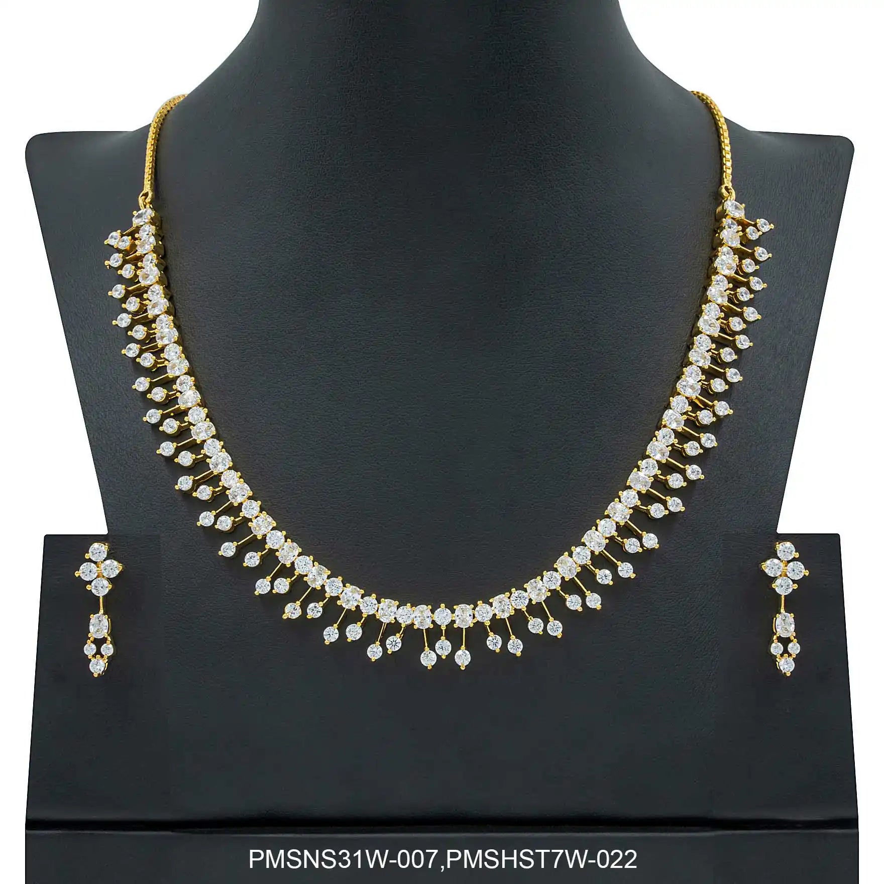 Stone Necklace with Stud PMSNS31W-007,PMSHST7W-022