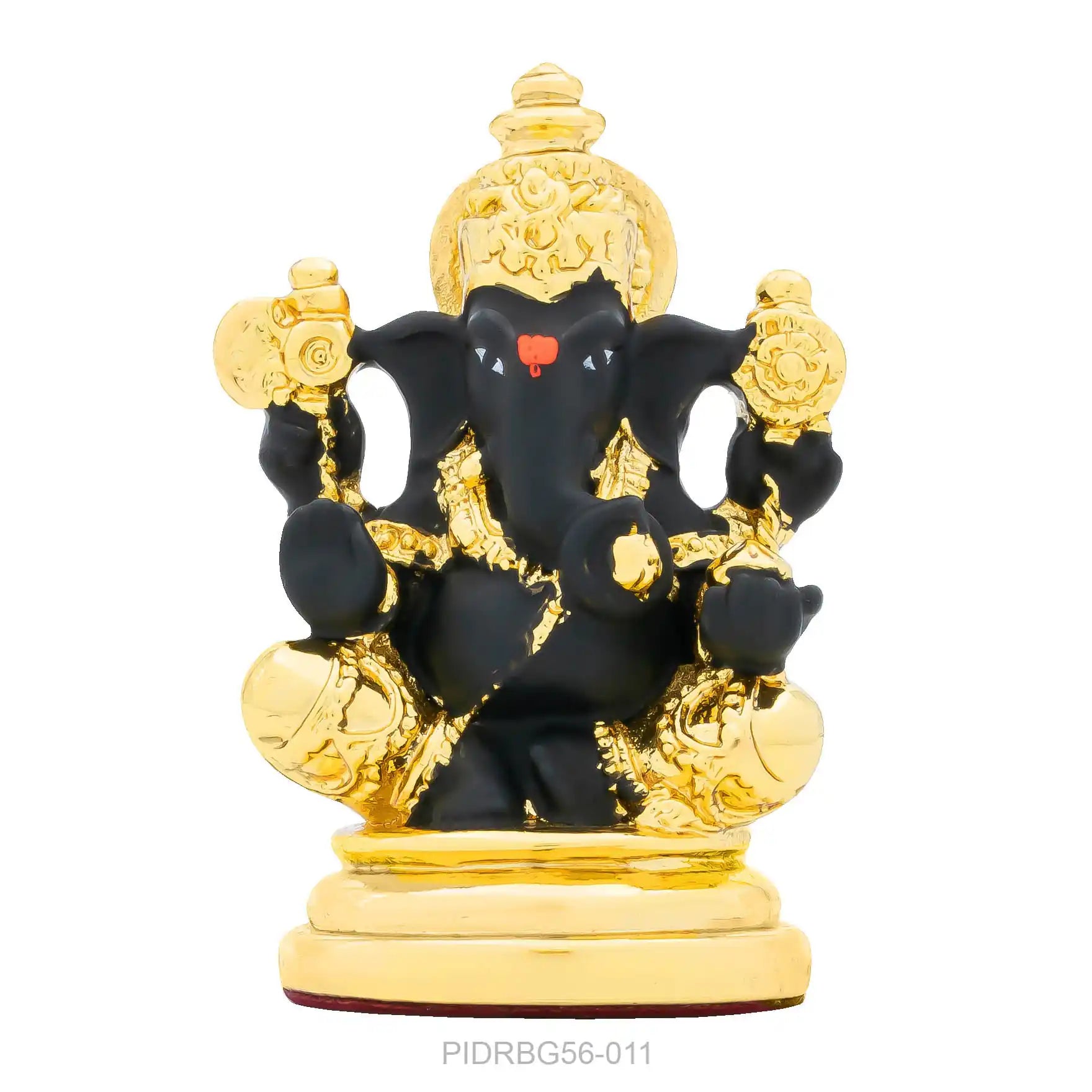 Lord Ganesha Idol – Gold Layered Figurine – Ganapati Murti (Hindu Spiritual Statue) – Pooja & Home Décor | PIDRBG56-011