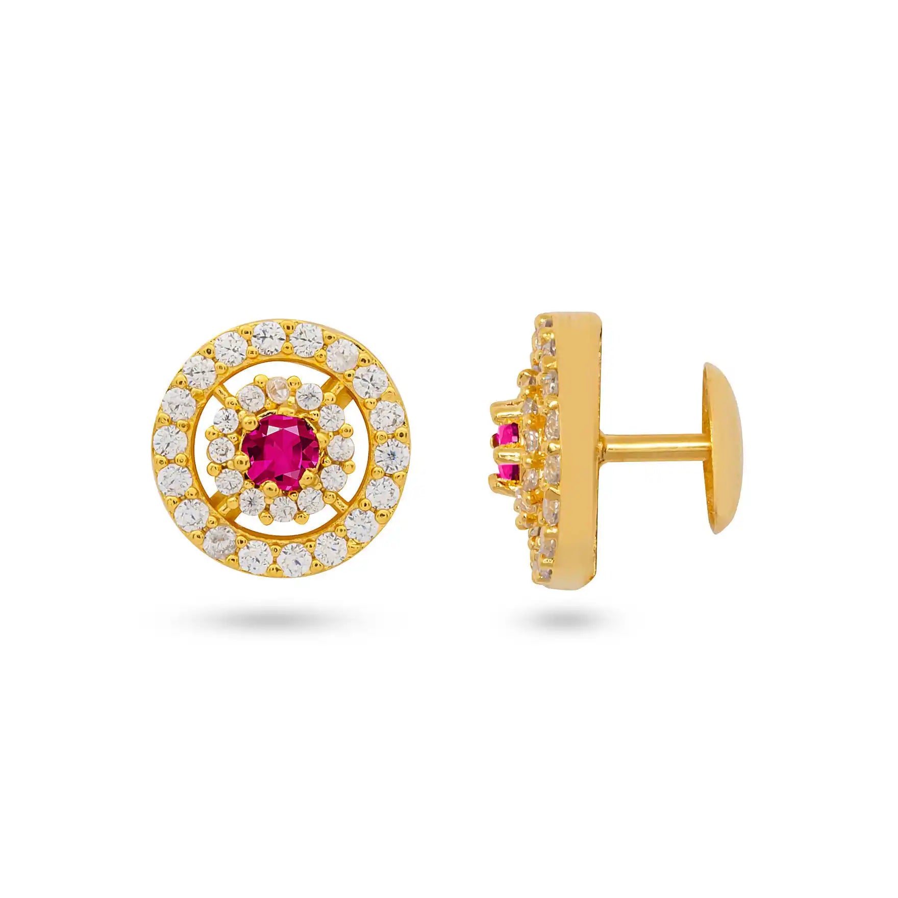 Buy Gold Plated Stone Earrings Studs Online at Parakkat Jewels