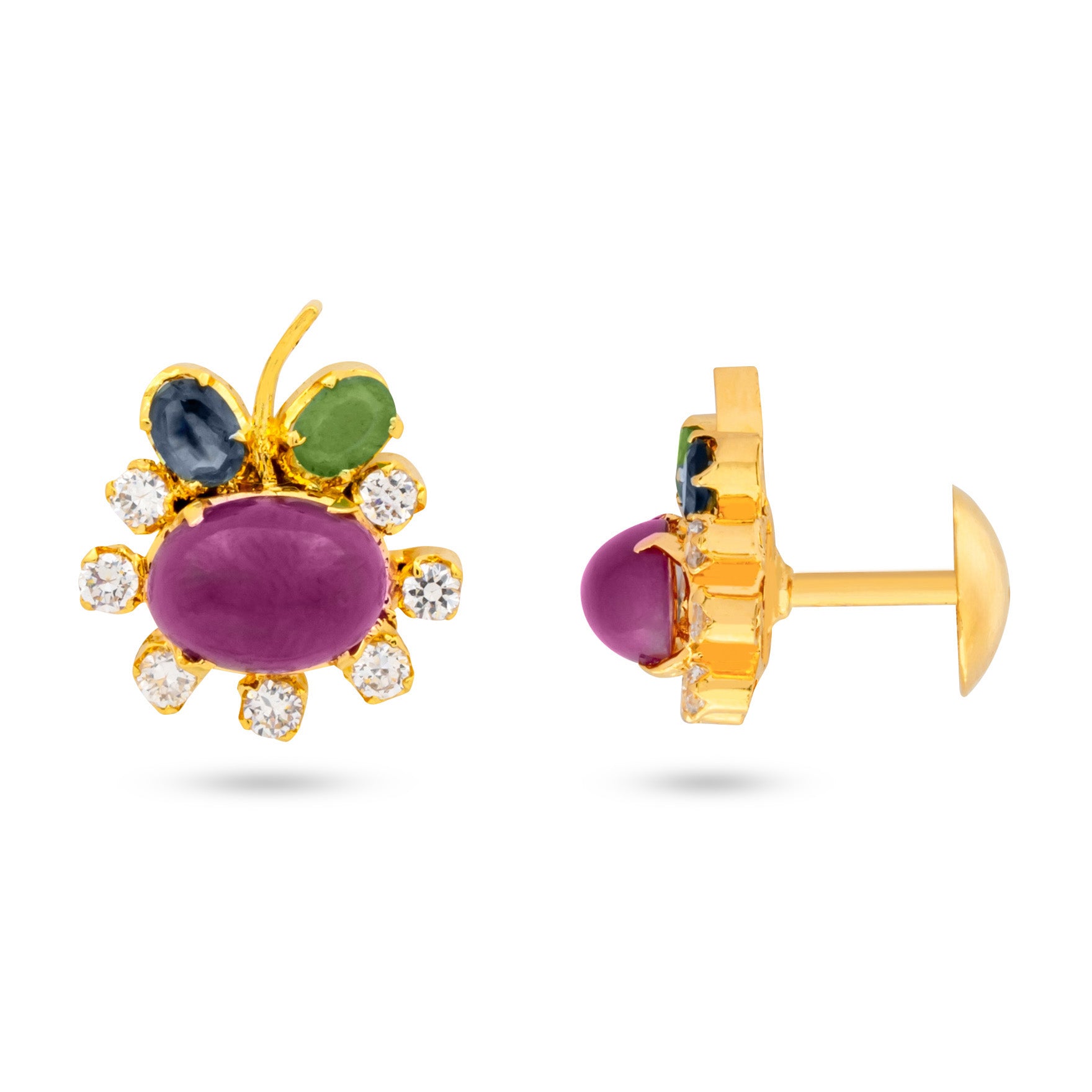 Buy Gold Plated Pearl Stone Earrings Online | Parakkat Jewels