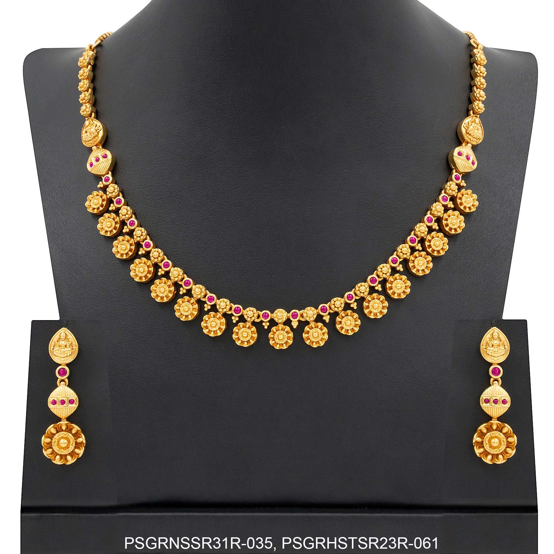 SRESHTA COLLECTION GERU NECKLACE WITH EARRING PSGRNSSR31R-035, PSGRHSTSR23R-061