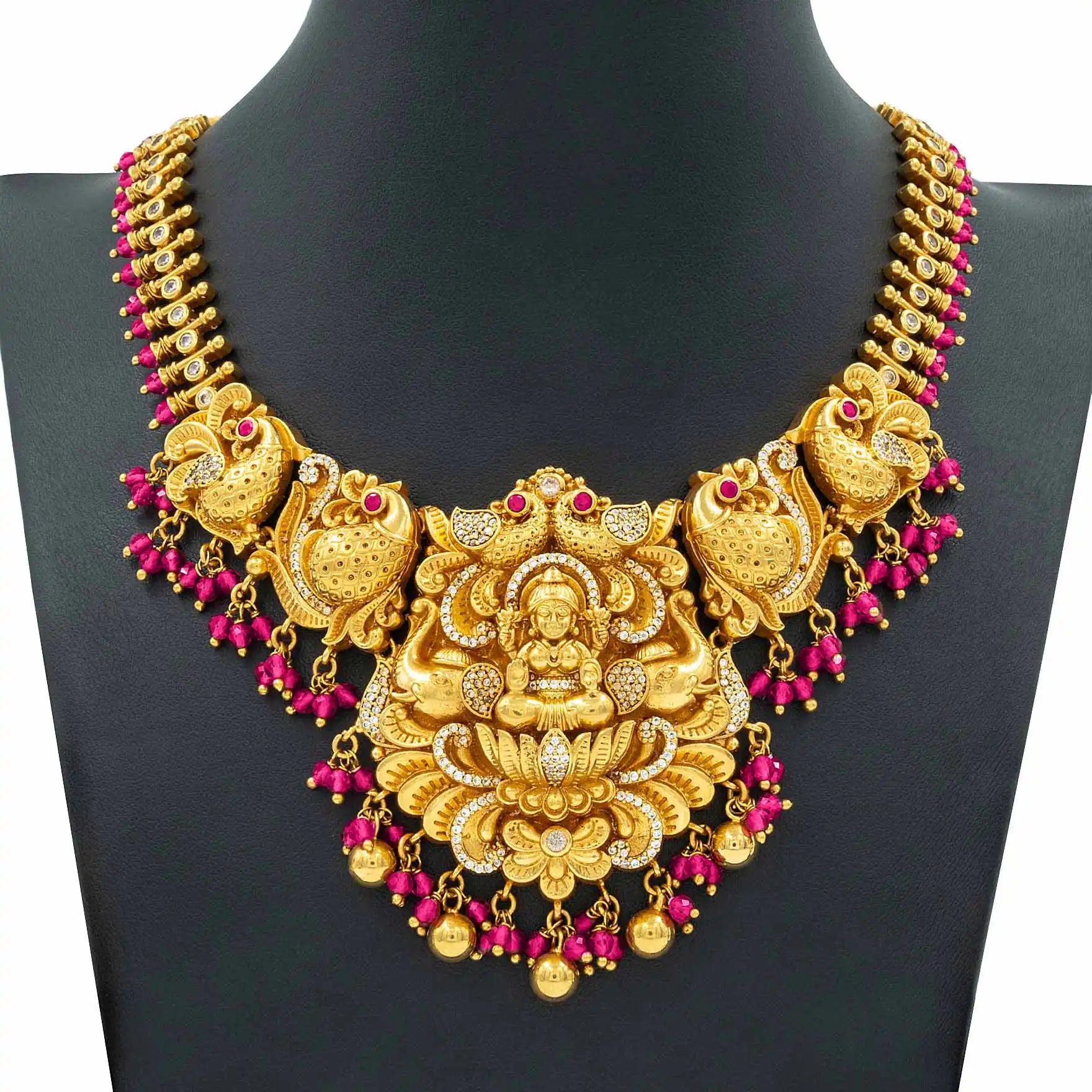 SRESHTA COLLECTION GERU NECKLACE WITH EARRING PSGRHSTSR2WR-053, PSGRNSSR3WR-0031