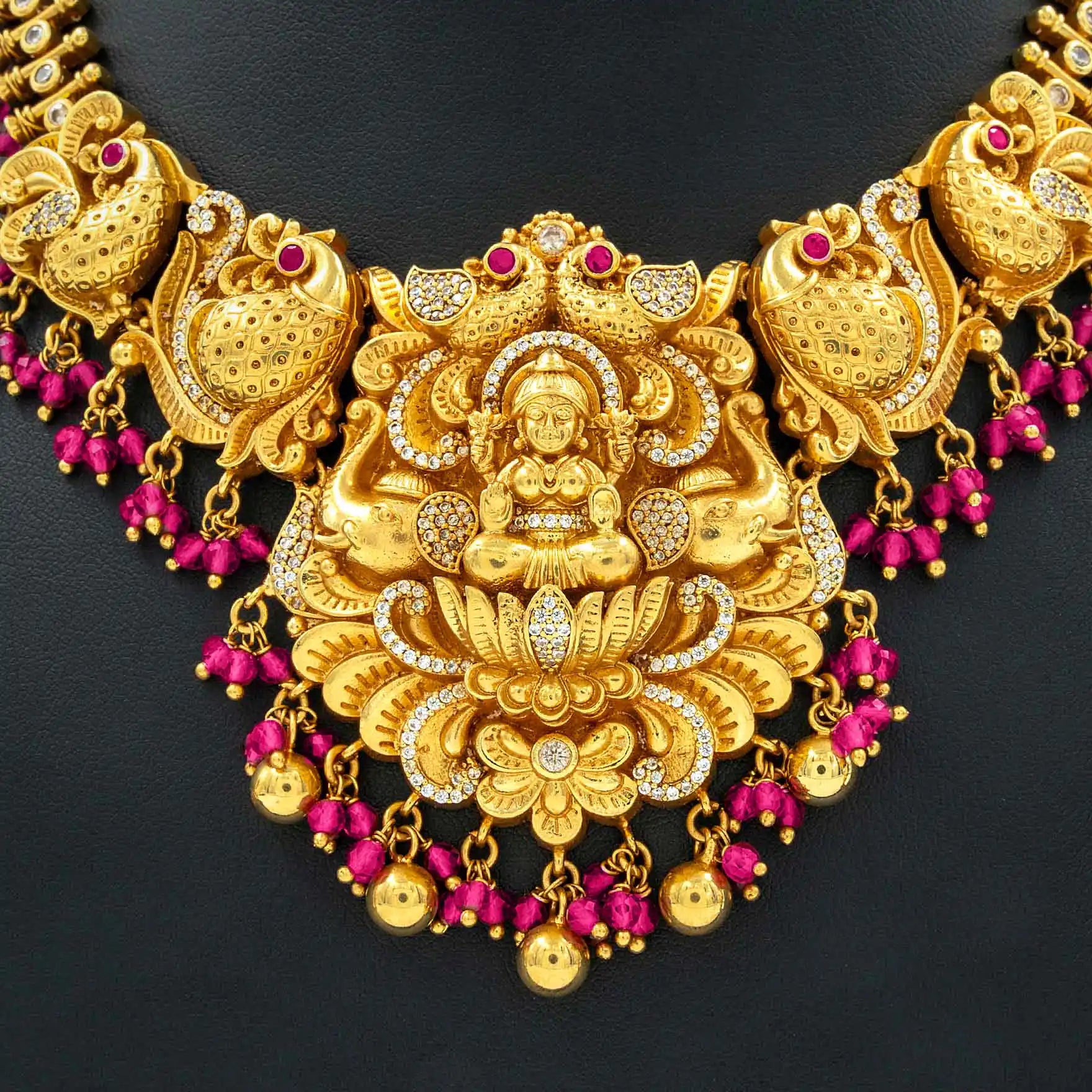 SRESHTA COLLECTION GERU NECKLACE WITH EARRING PSGRHSTSR2WR-053, PSGRNSSR3WR-0031