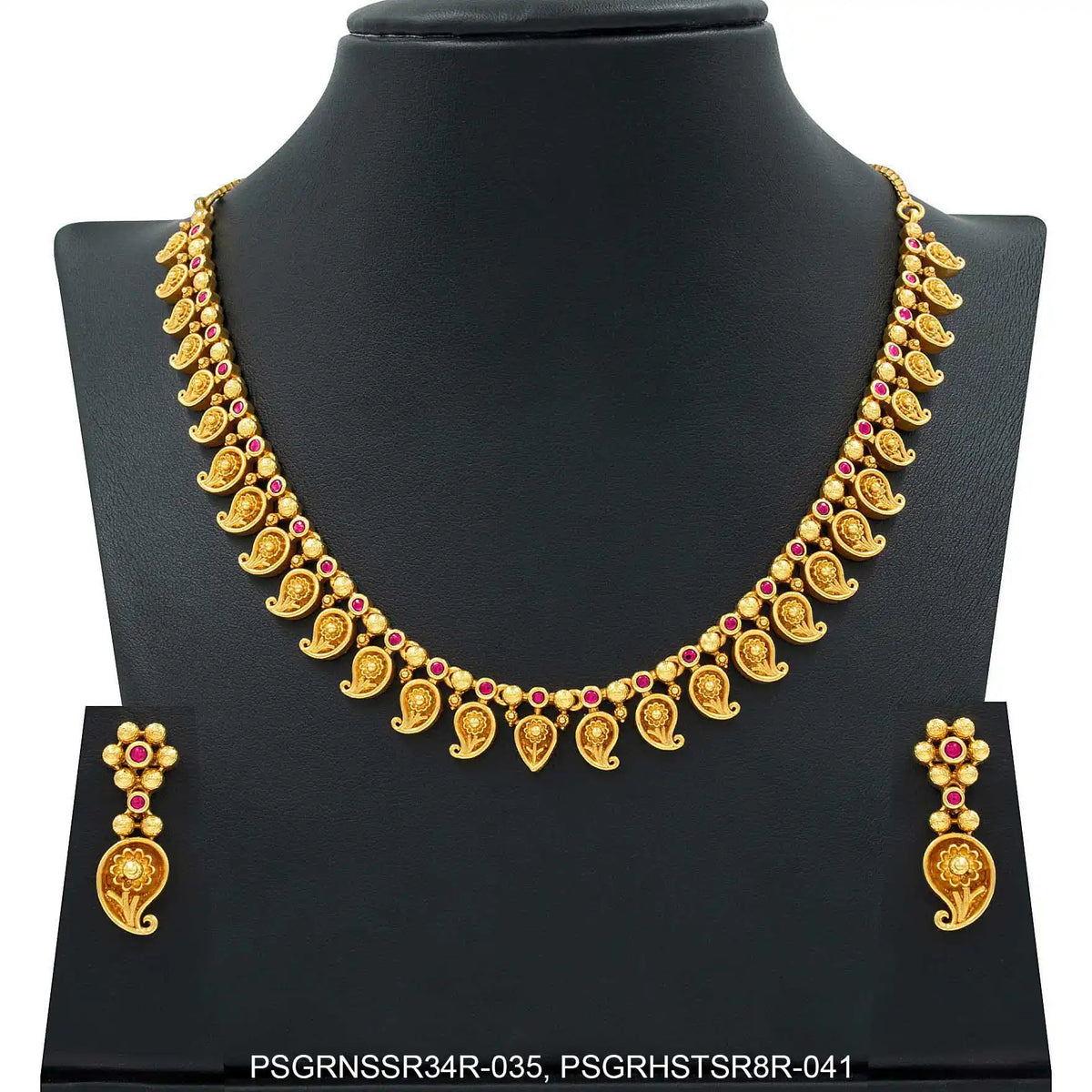 SRESHTA COLLECTION GERU NECKLACE WITH EARRING PSGRNSSR34R-035,PSGRHSTS