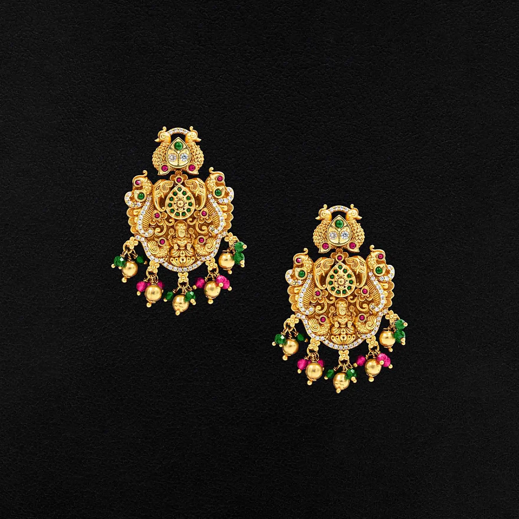 SRESHTA COLLECTION GERU NECKLACE WITH EARRING PSGRHSTSR11WRG-052, PSGRNSSR5WRG-0341
