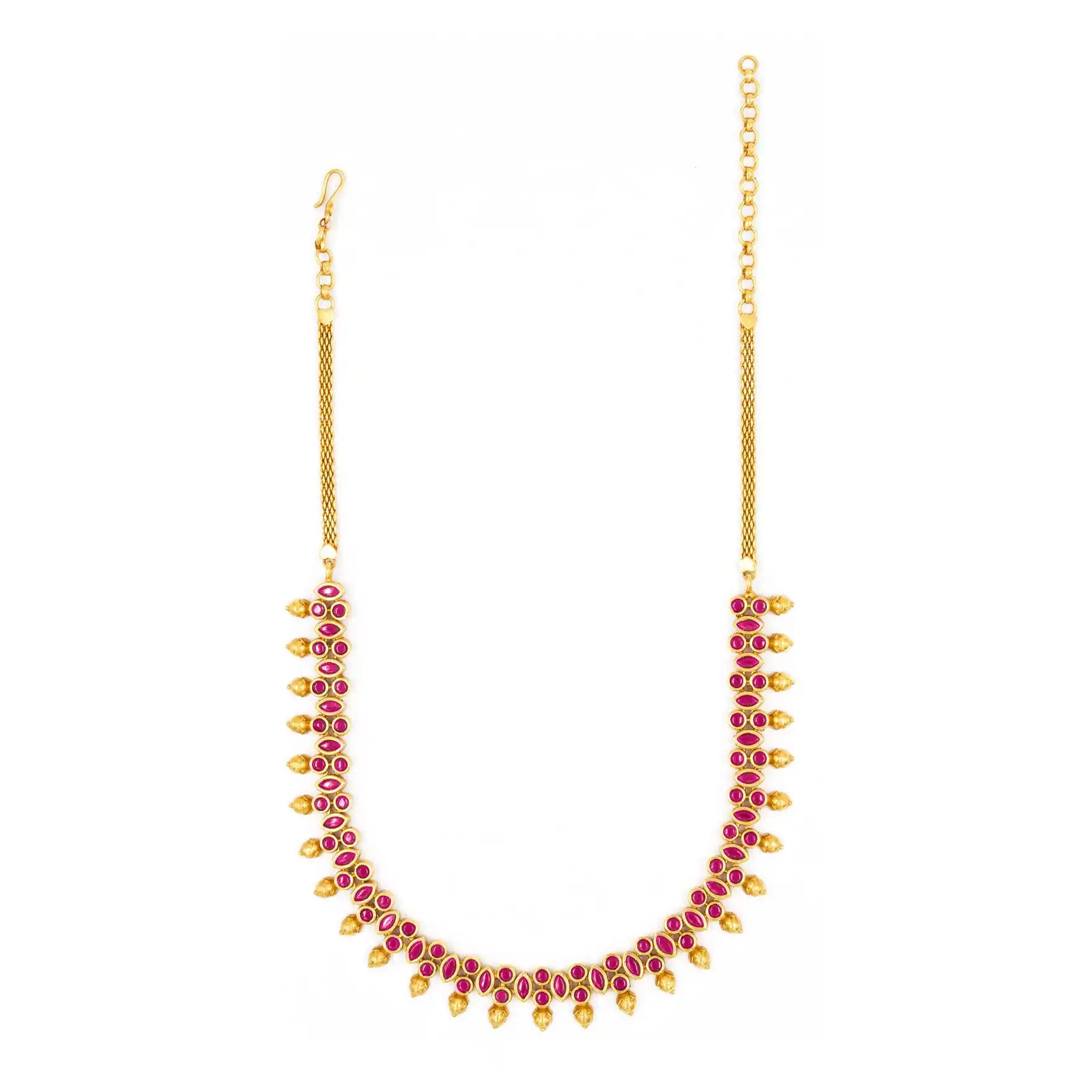 SRESHTA COLLECTION GERU NECKLACE WITH EARRING PSGRNSSR35R-035,PSGRJSTSR29R-033