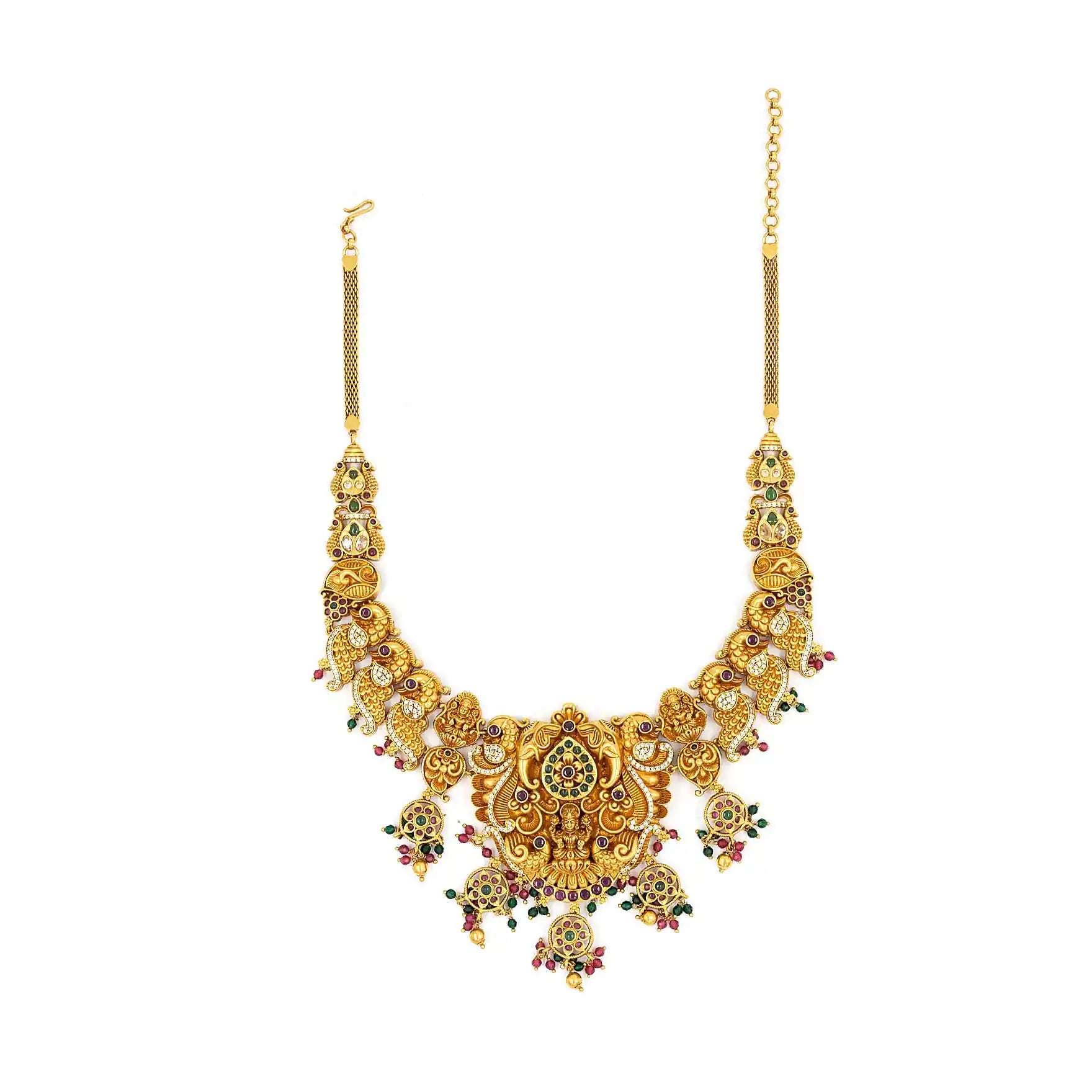 SRESHTA COLLECTION GERU NECKLACE WITH EARRING PSGRHSTSR11WRG-052, PSGRNSSR5WRG-0341