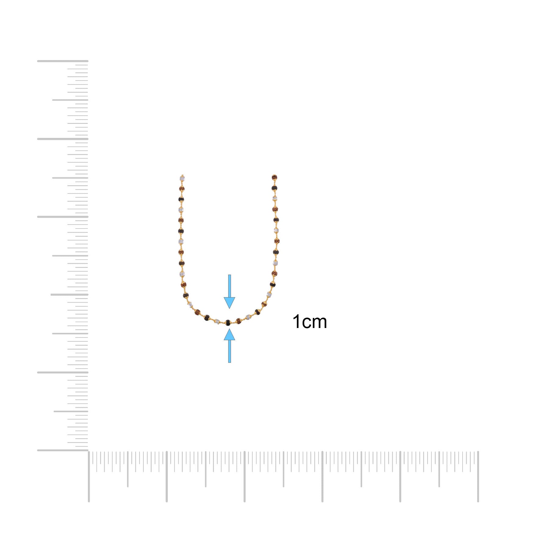 Divine Energy Golden Stone Chain with Rudraksha, Spadikam & Karungali Beads PRUCS1-007