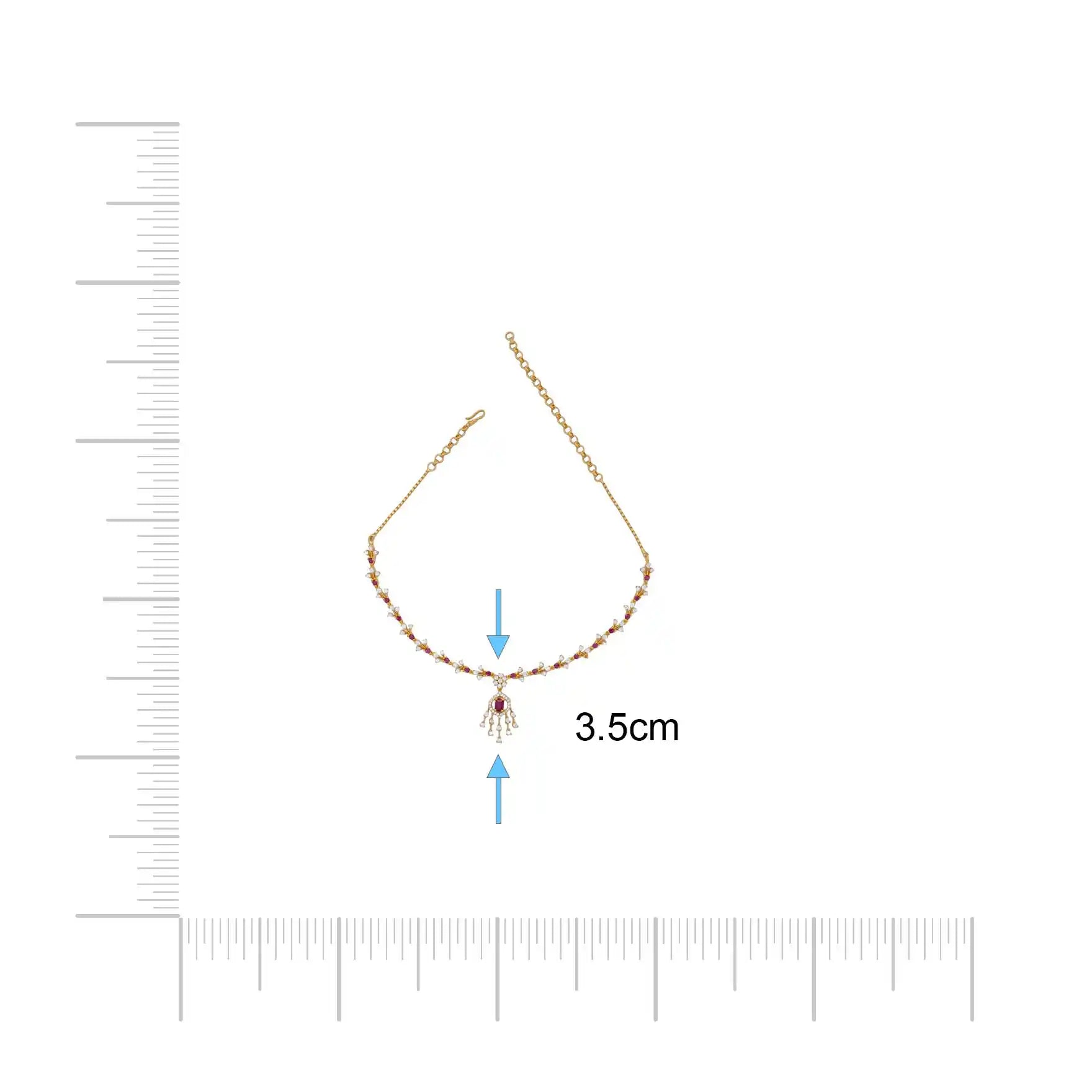 Premium Stone Necklace with Stud PSNS120WR-035, PSHST150WR-061