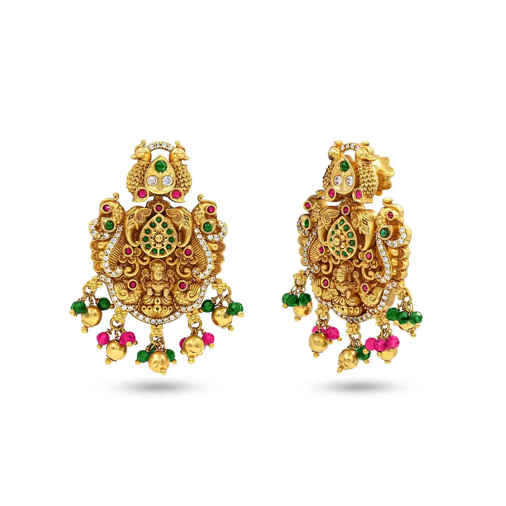 SRESHTA COLLECTION GERU NECKLACE WITH EARRING PSGRHSTSR11WRG-052, PSGRNSSR5WRG-0341