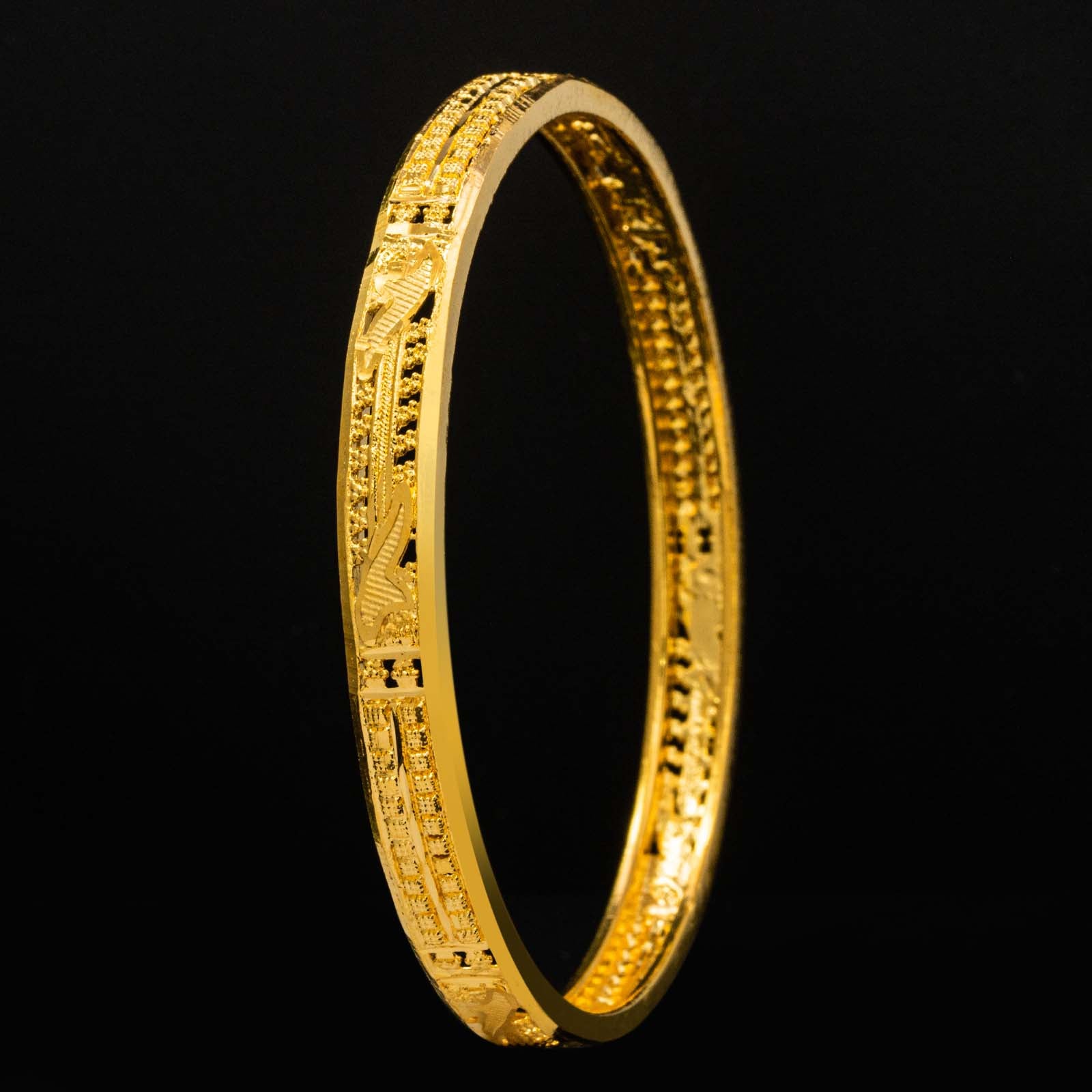 24CT HEAVY Gold Layered BOHO STYLE BANGLE PGB1-571