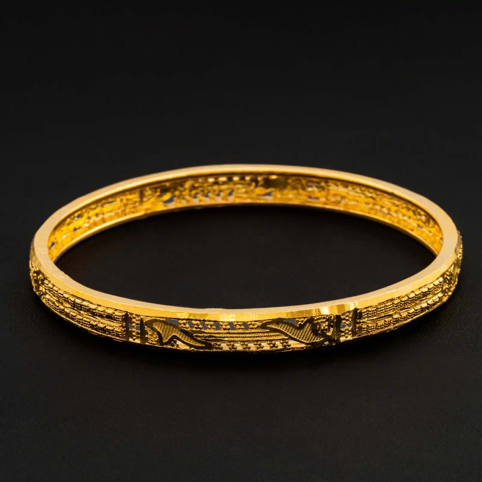 24CT HEAVY Gold Layered BOHO STYLE BANGLE PGB1-571
