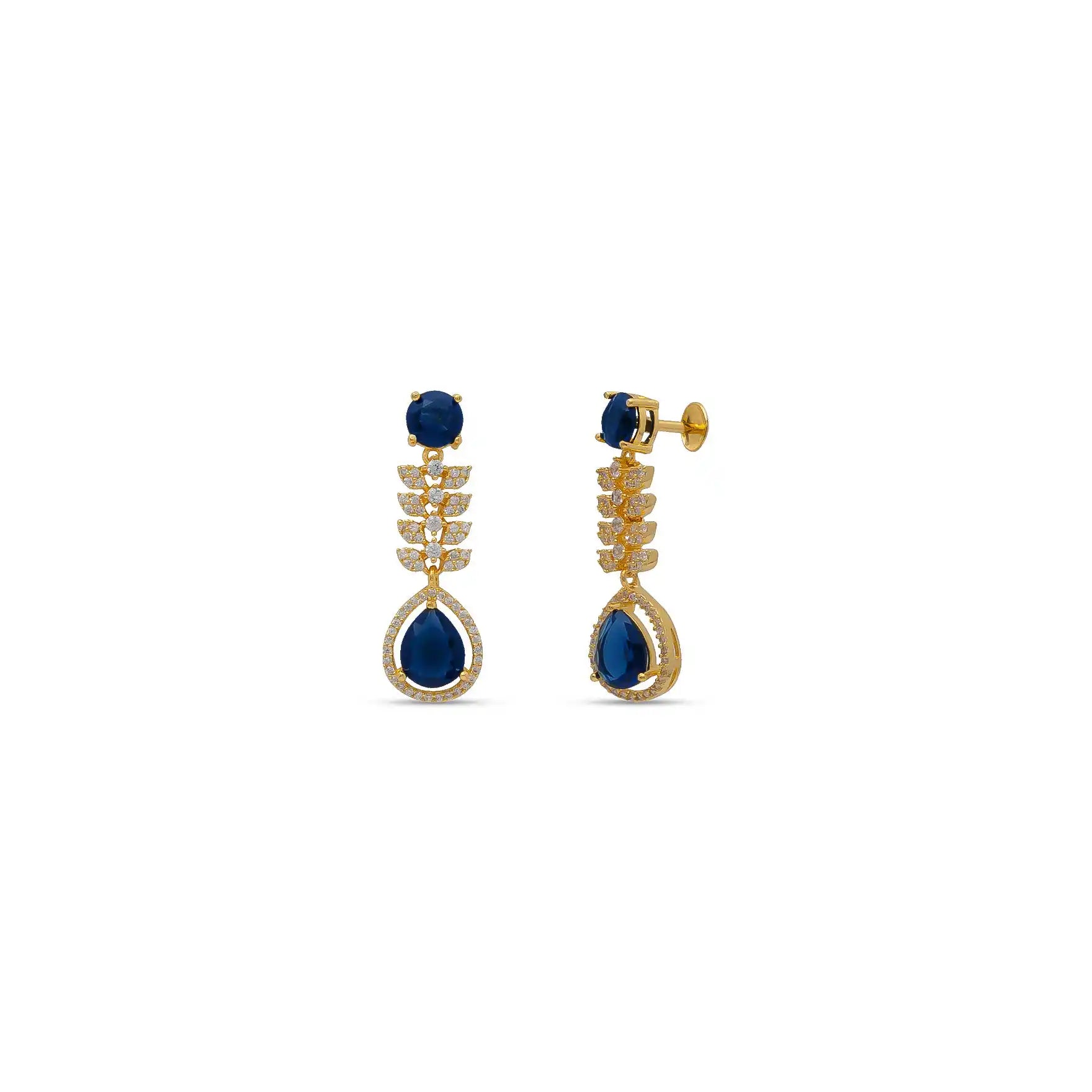 Premiun Stone Necklace with Stud PMSNS61WBL-008, PMSHST78WBL-082