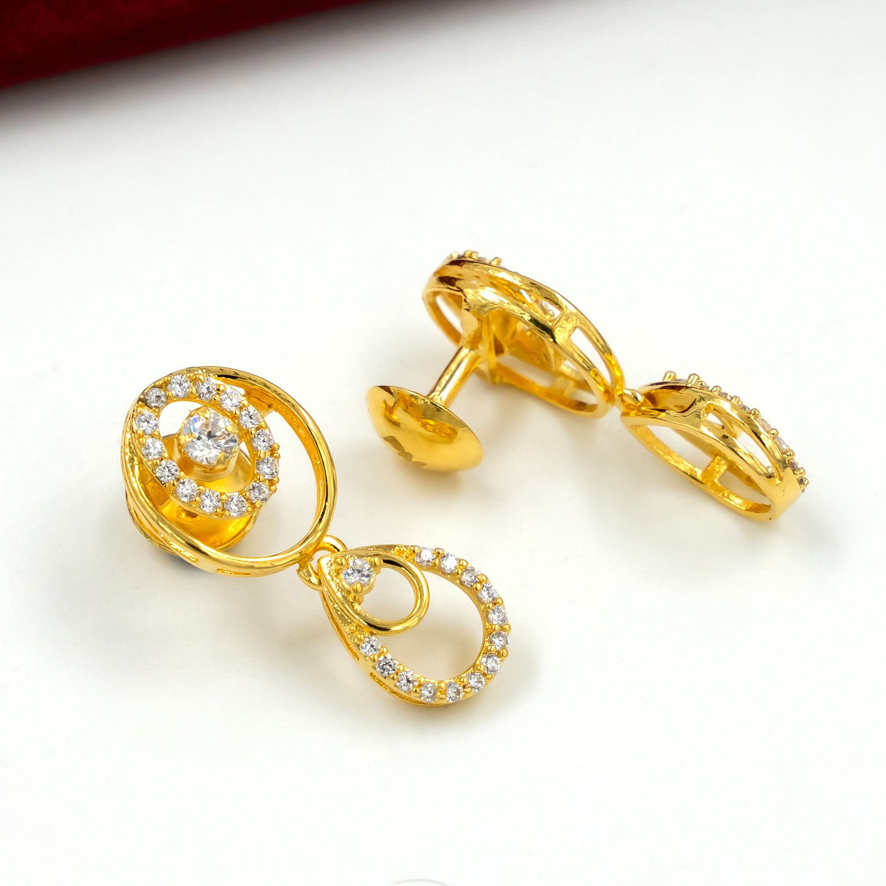 stone earrings gold at parakkat jewels