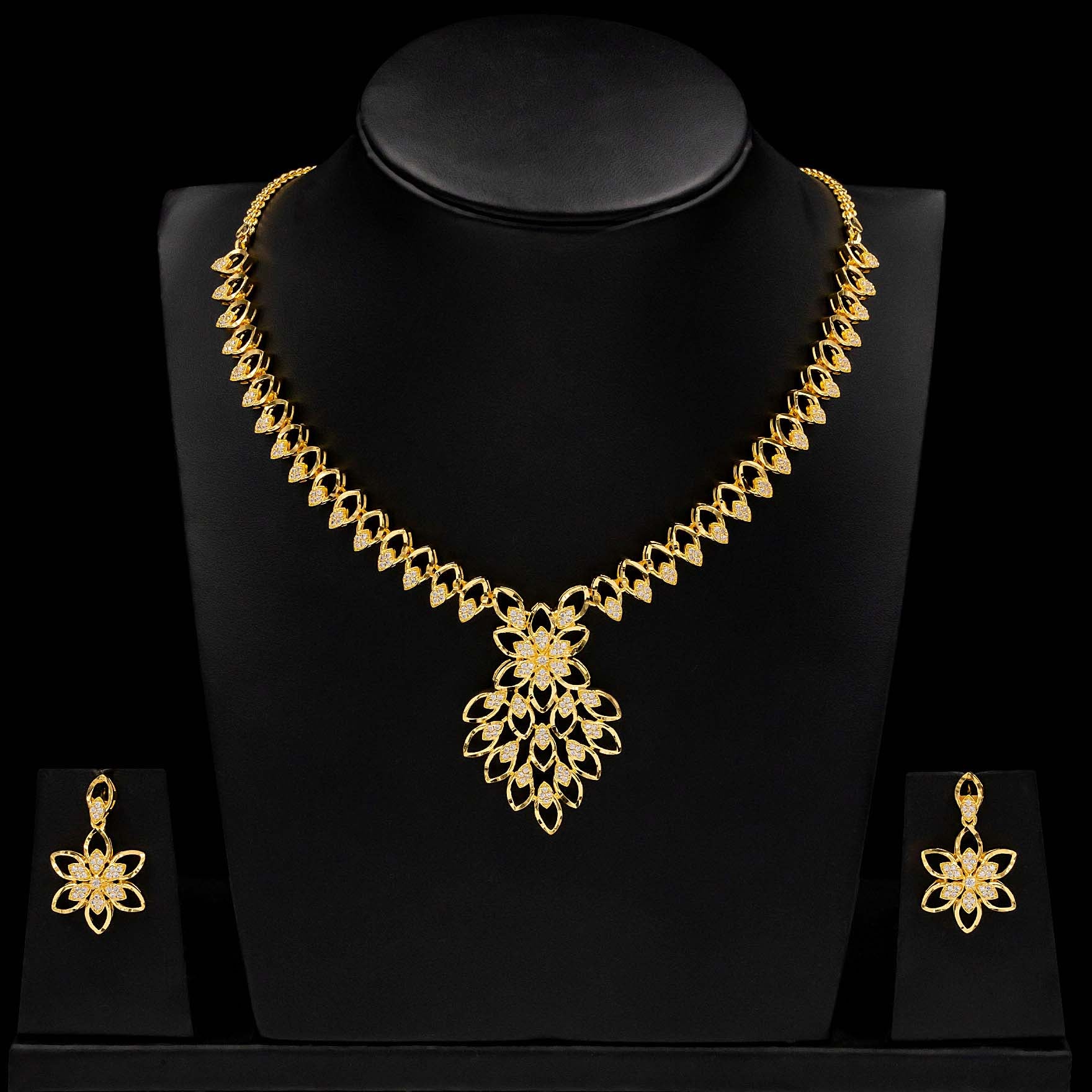 artificial gold necklace set at parakkat jewels
