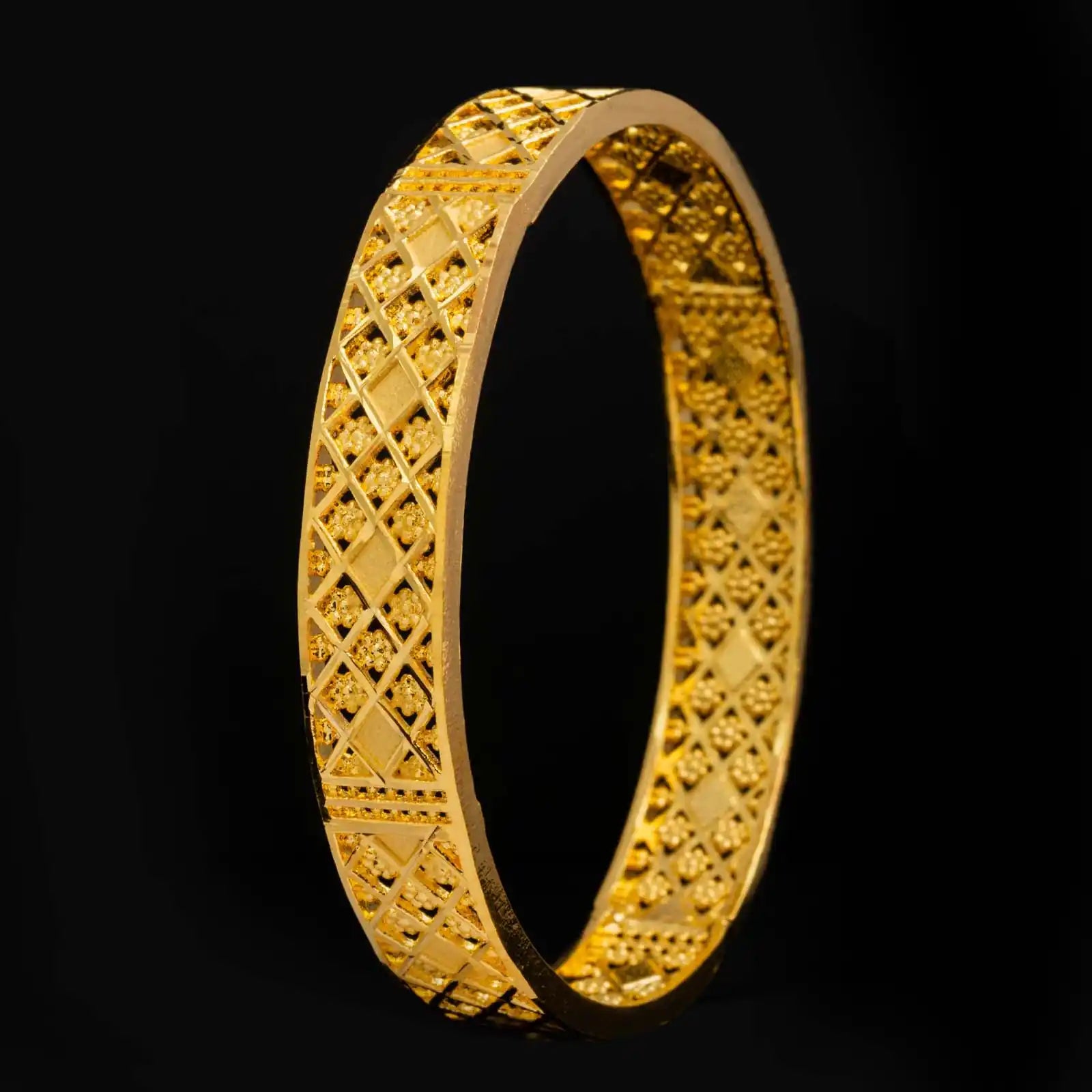 24CT HEAVY Gold Layered BOHO STYLE BANGLE PGB16-052